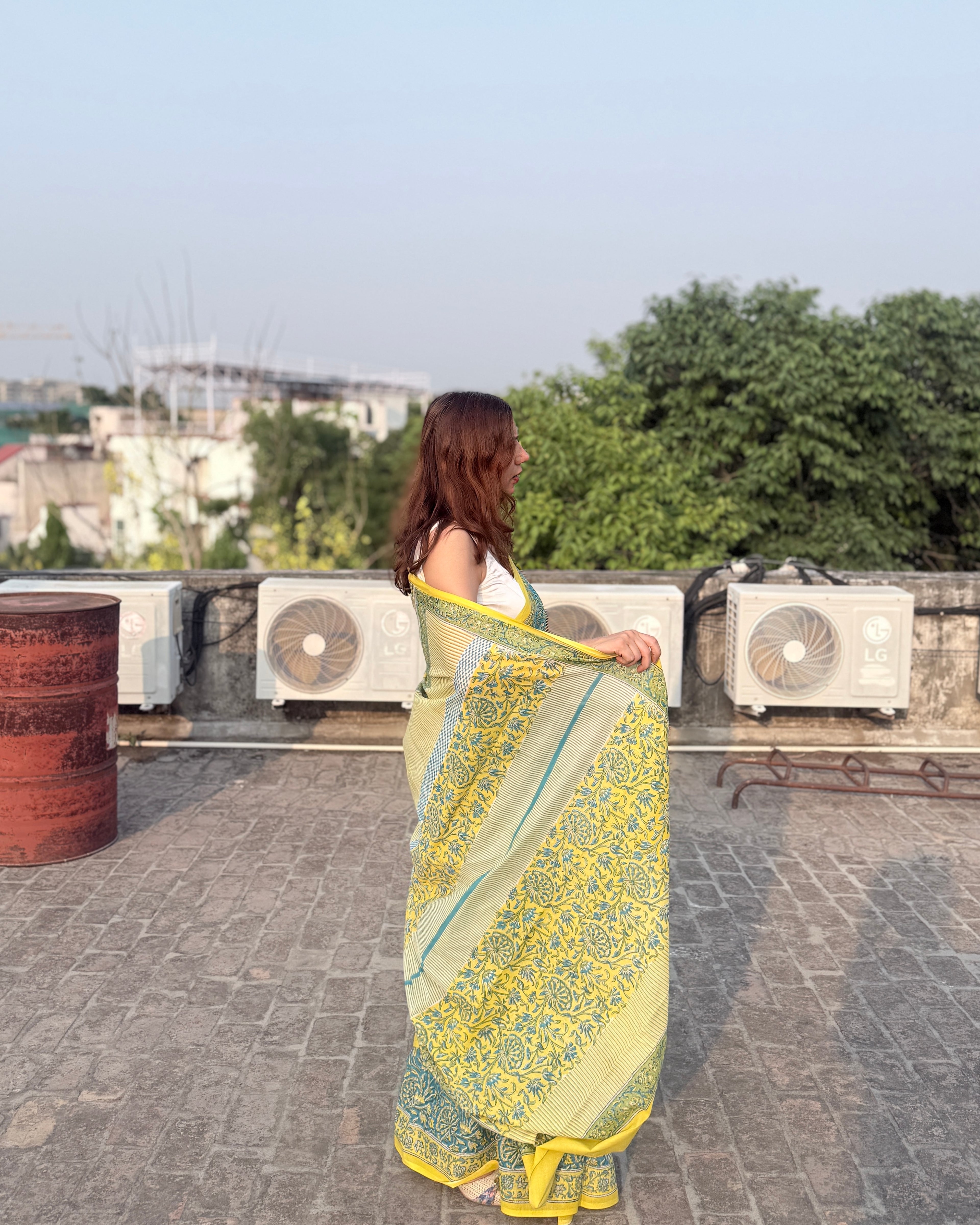 Riya | Hand Block Printed Cotton Saree