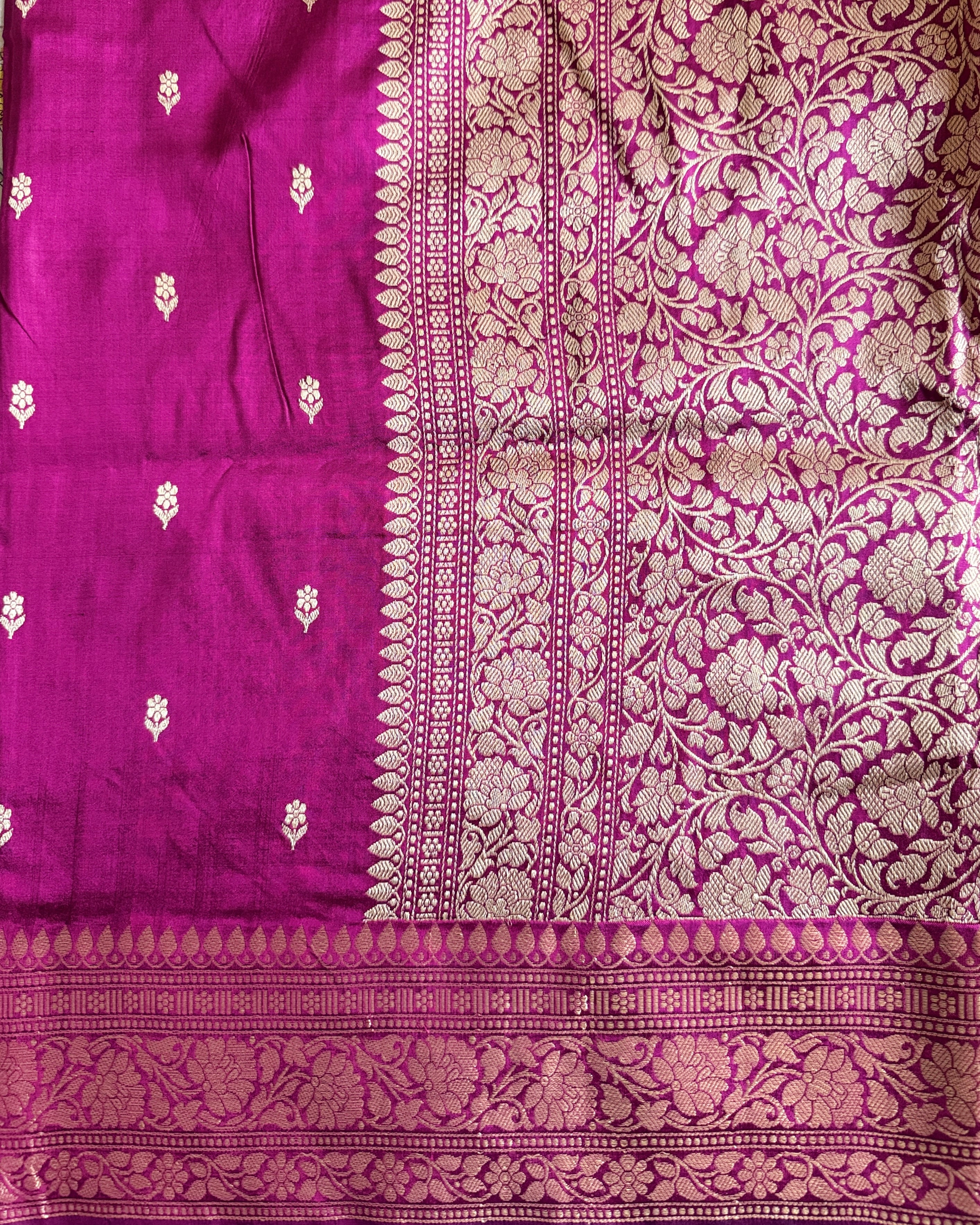 Niloufer | Plum Handloom Banarasi Katan Silk Saree