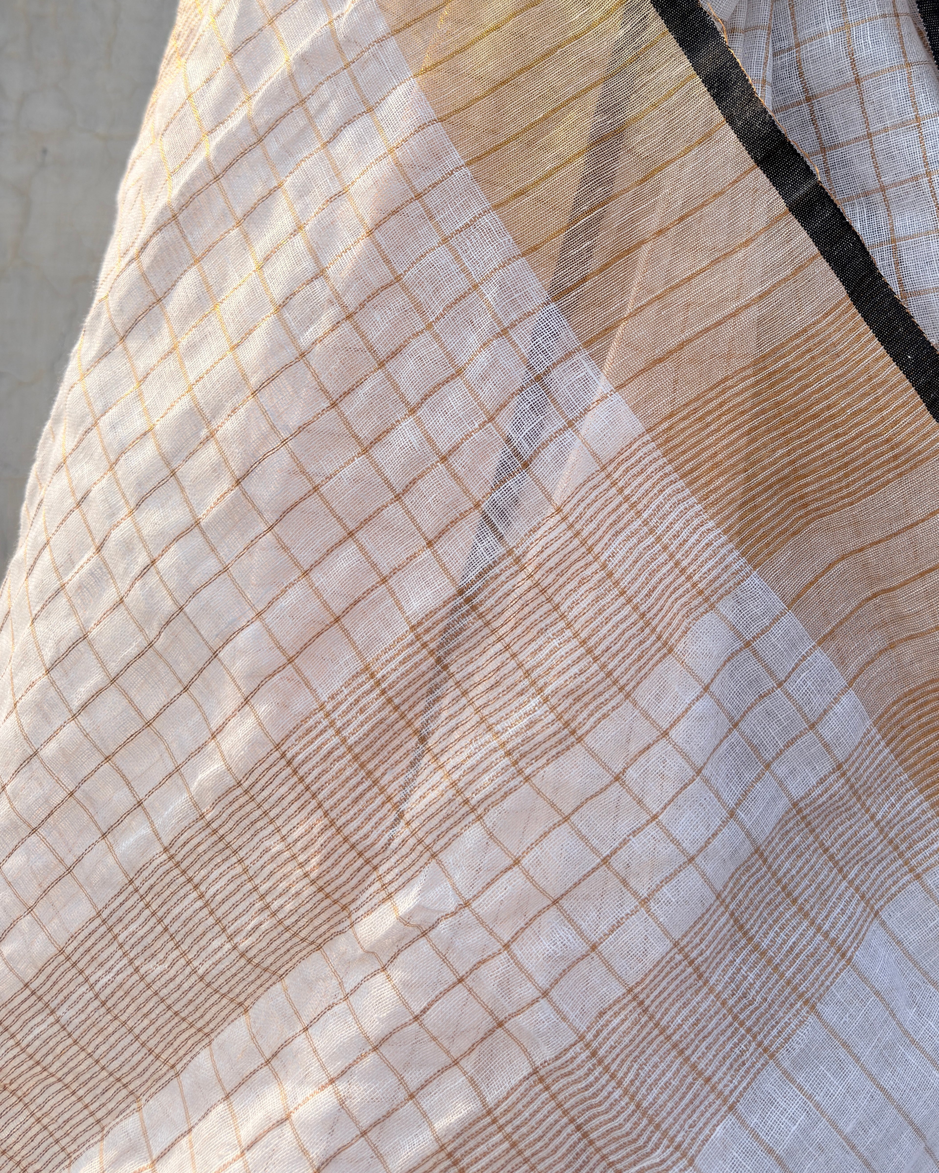 Taara | Linen Zari Checks Saree