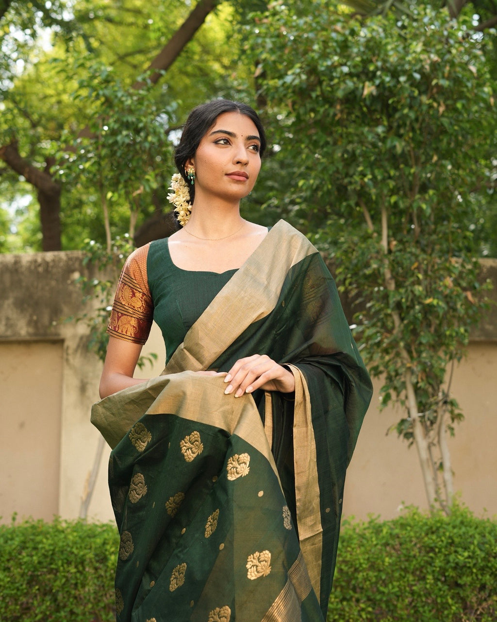 Heena | Green Chanderi Silk Saree