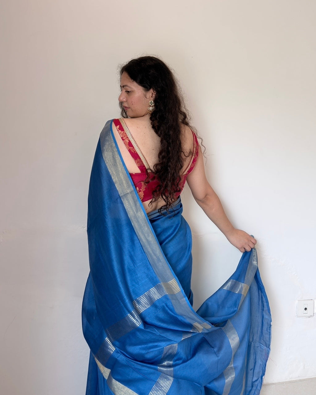 Merry | Blue Silk Cotton Saree