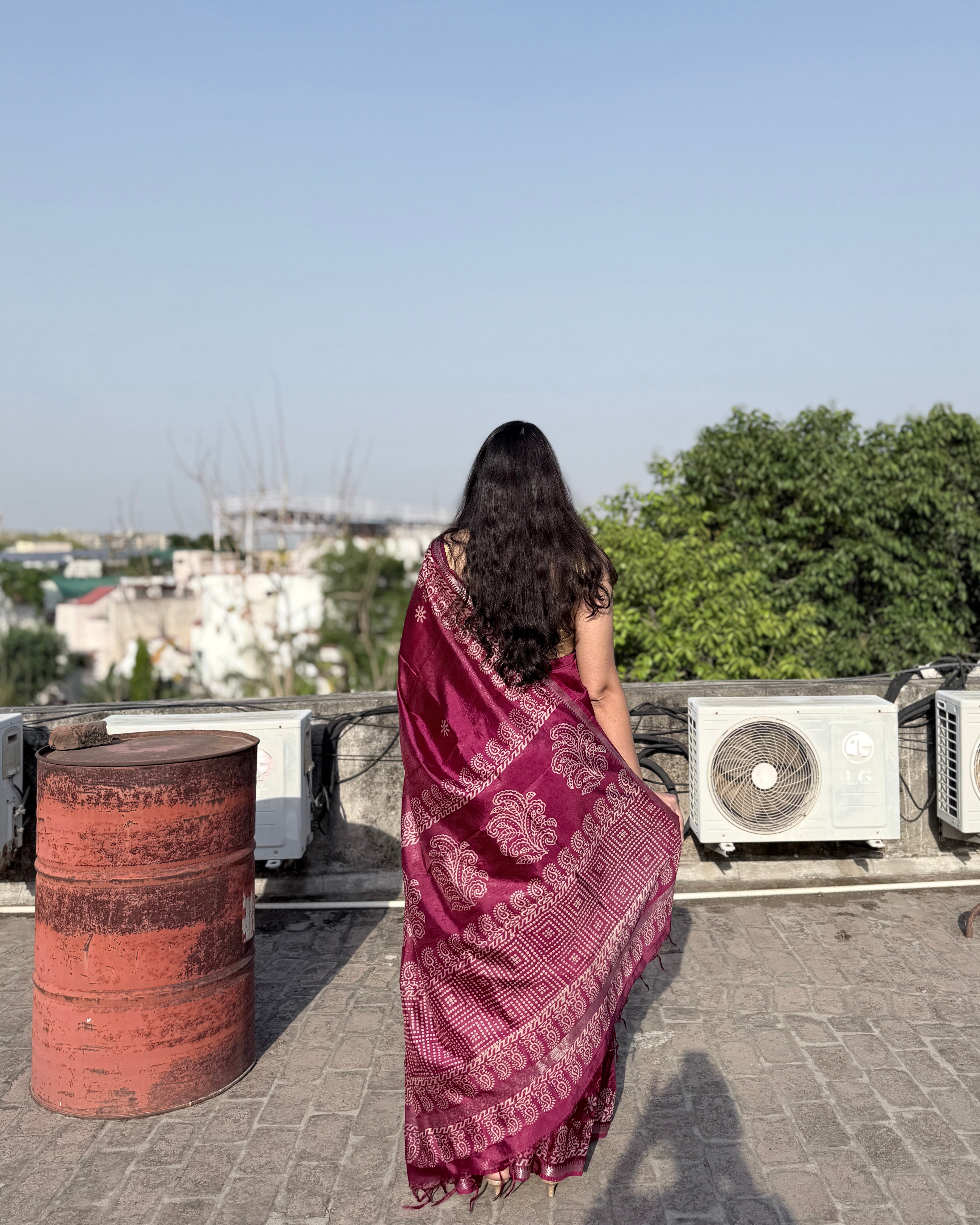 Phalsa | Plum Banana Silk Saree