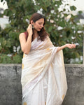 Champa | White Banana Silk Saree