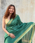 Berry | Green Silk Cotton Saree