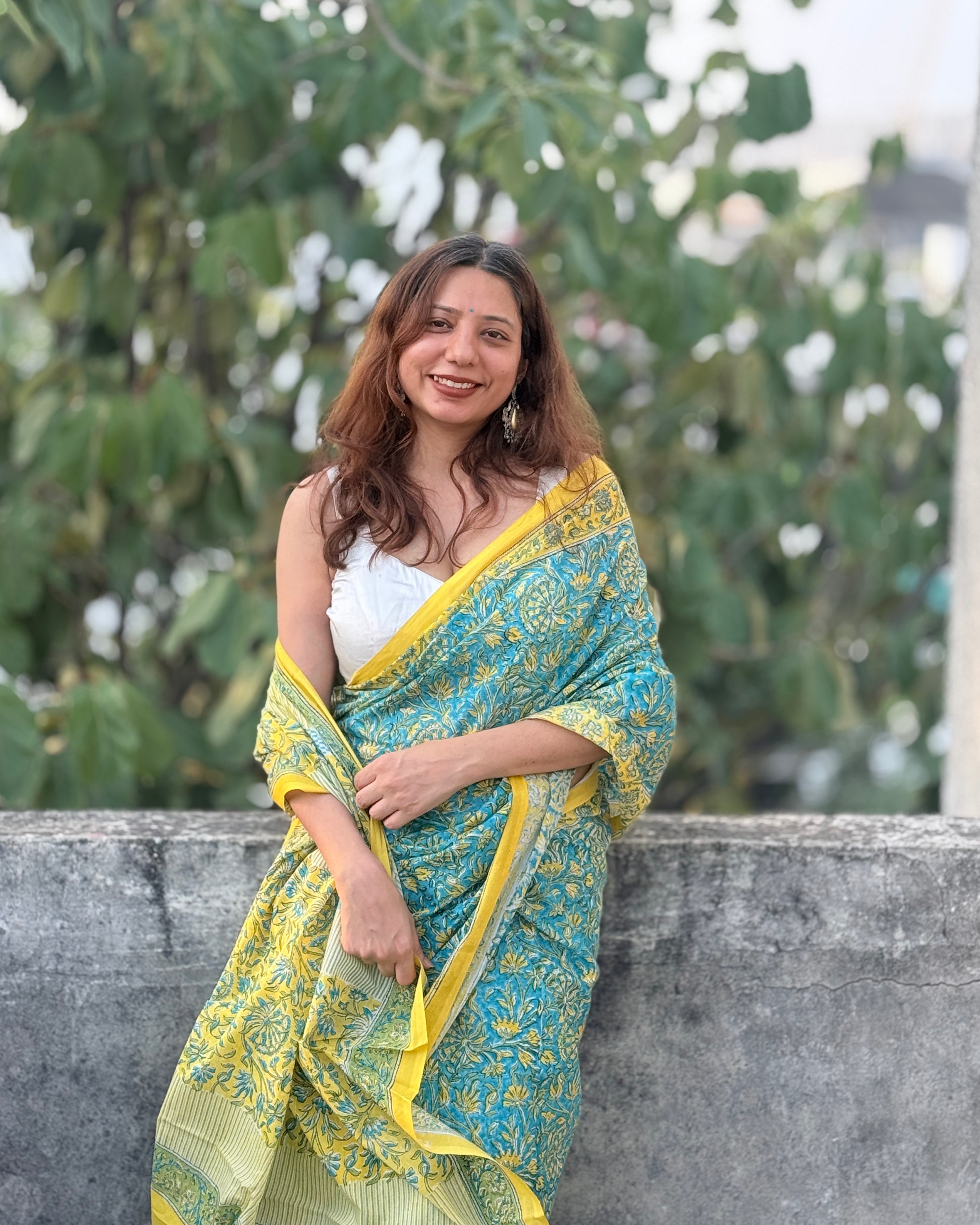 Riya | Hand Block Printed Cotton Saree