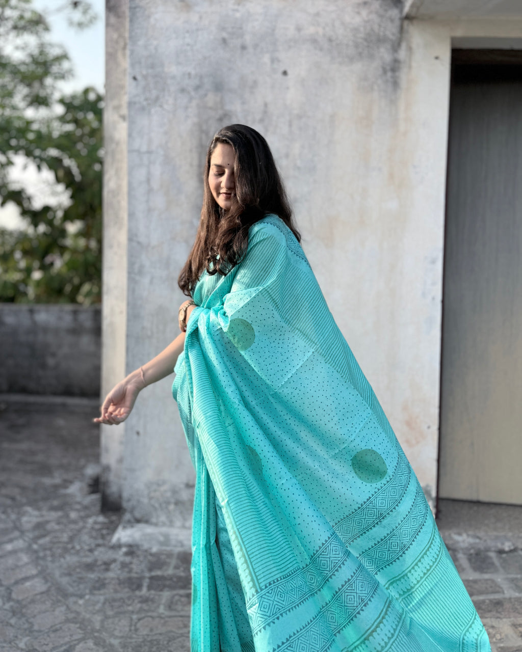 Aasma | Blue Banana Silk Saree