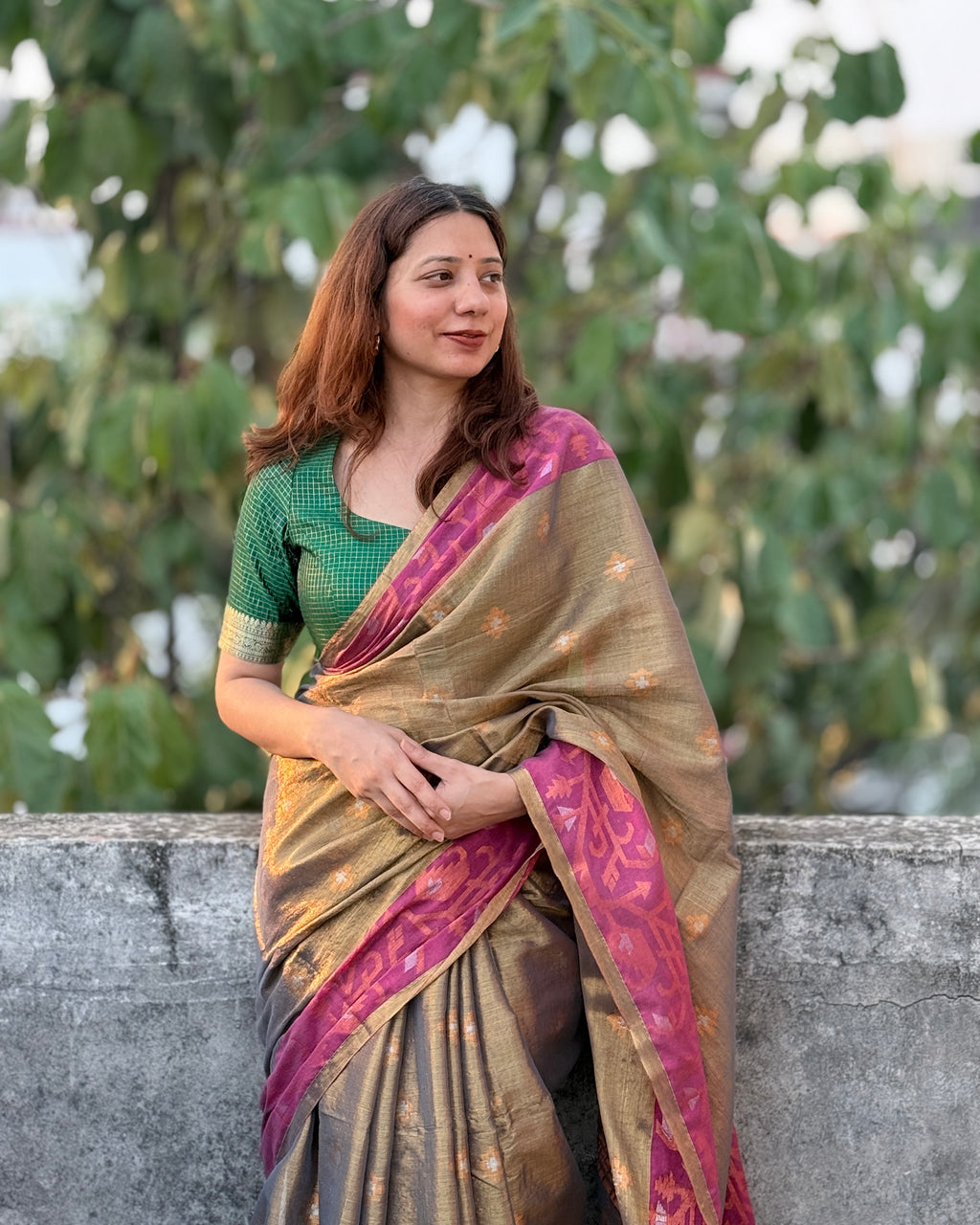 Kiran | Gold Jamdani Saree