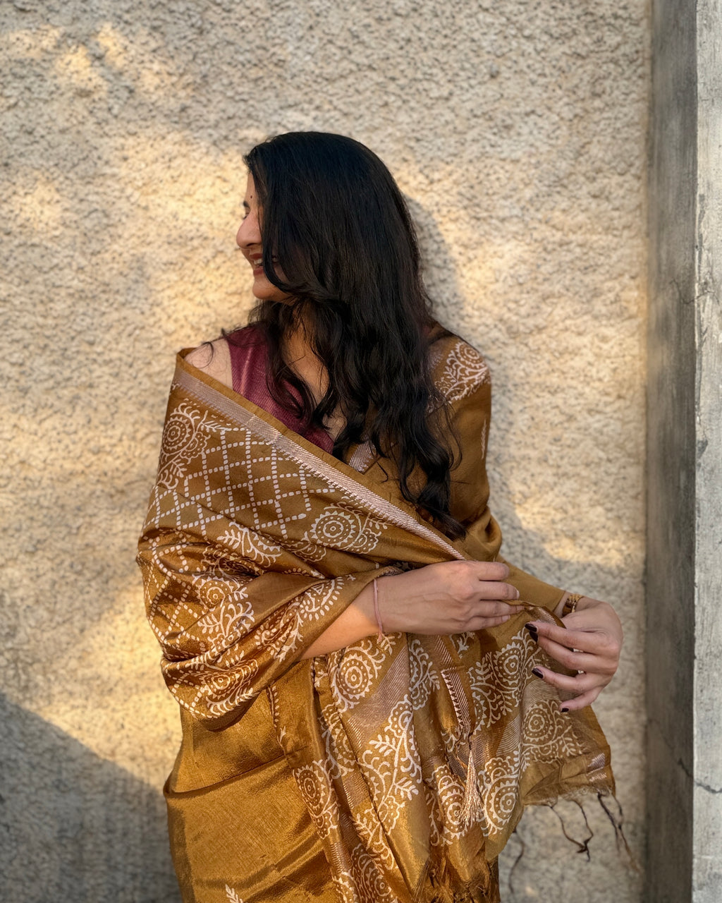 Ruhi | Mustard Banana Silk Saree