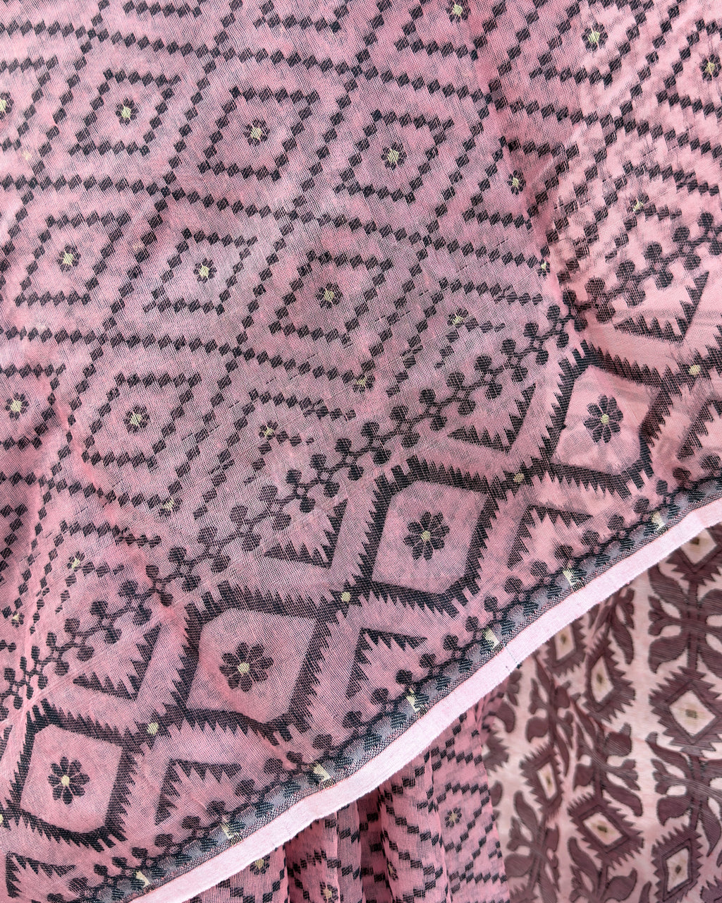 Itr | Rose Pink Jamdani Saree