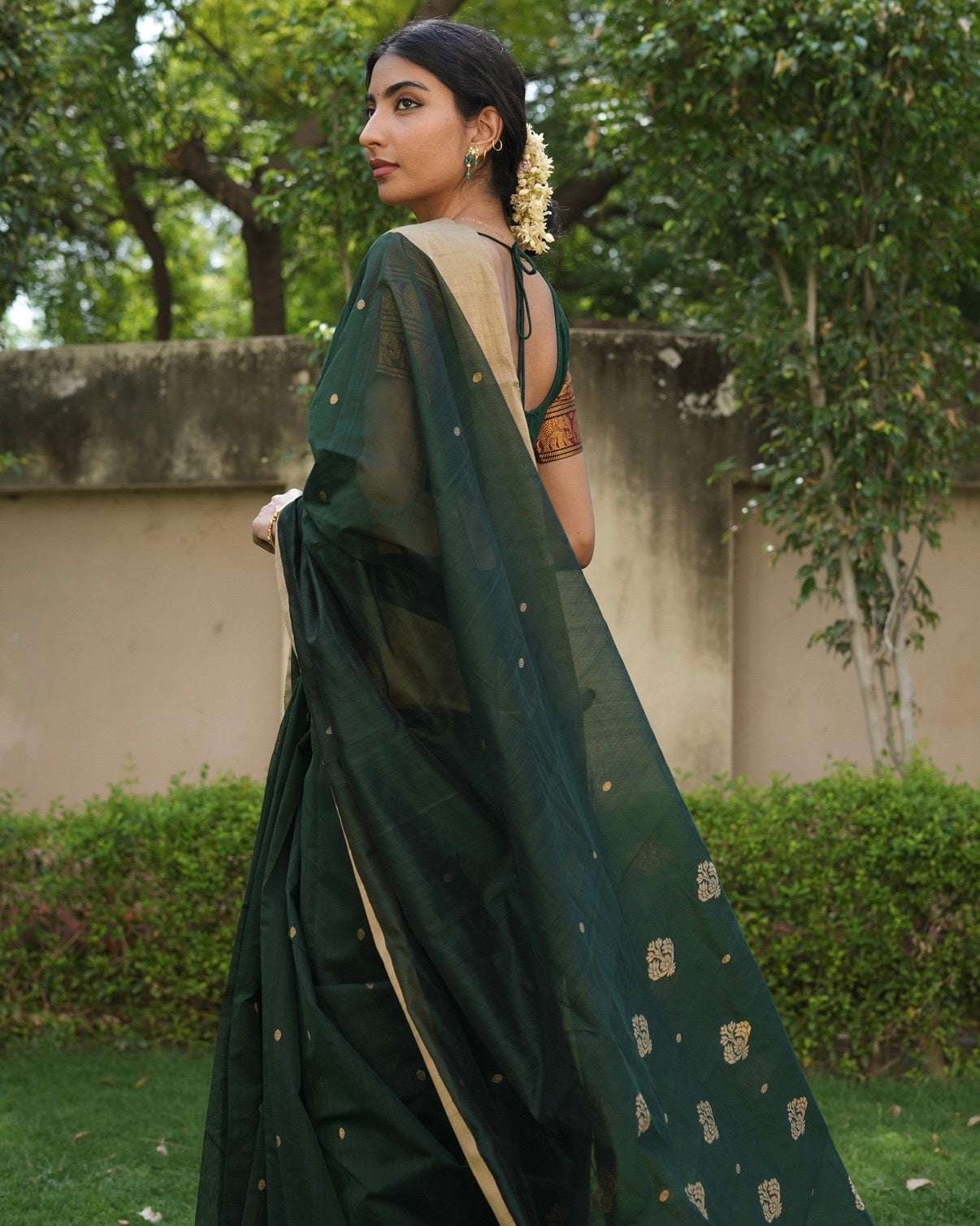 Heena | Green Chanderi Silk Saree