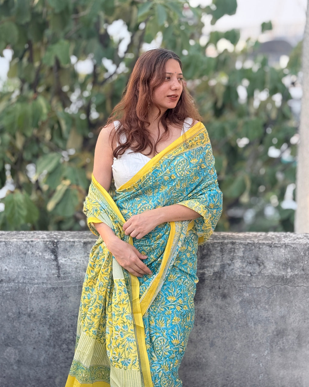 Riya | Hand Block Printed Cotton Saree