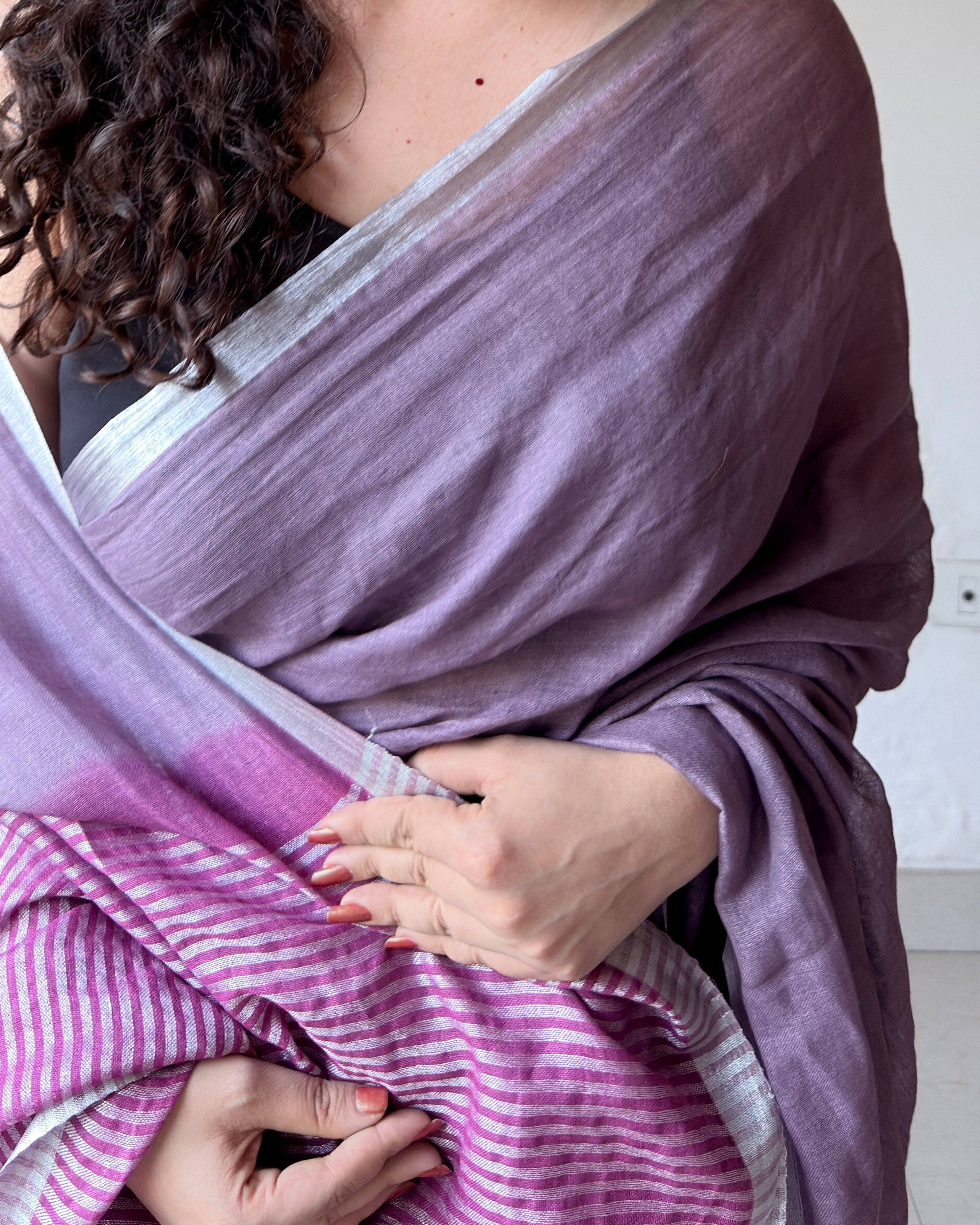 Tulip | Lavender Linen Saree