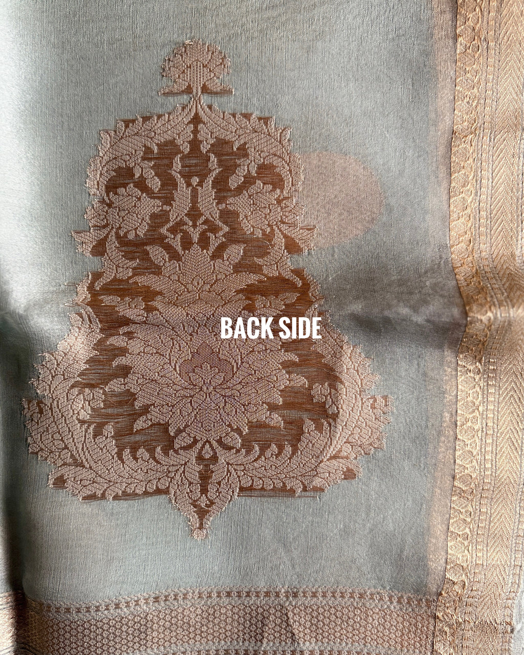 Naina | Blue Handloom Banarasi Kora Silk Saree