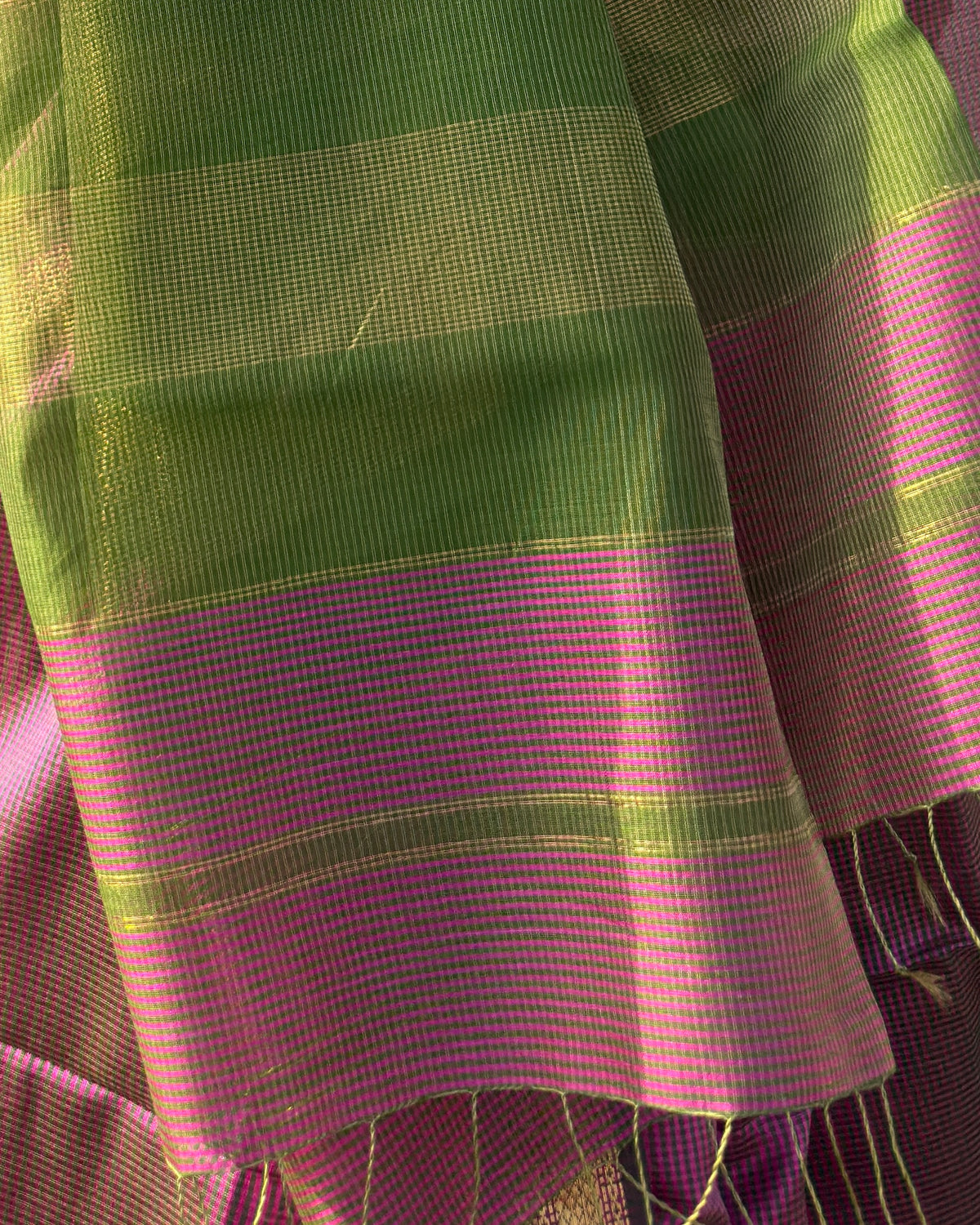 Kishmish | Pink Maheshwari Checks Saree