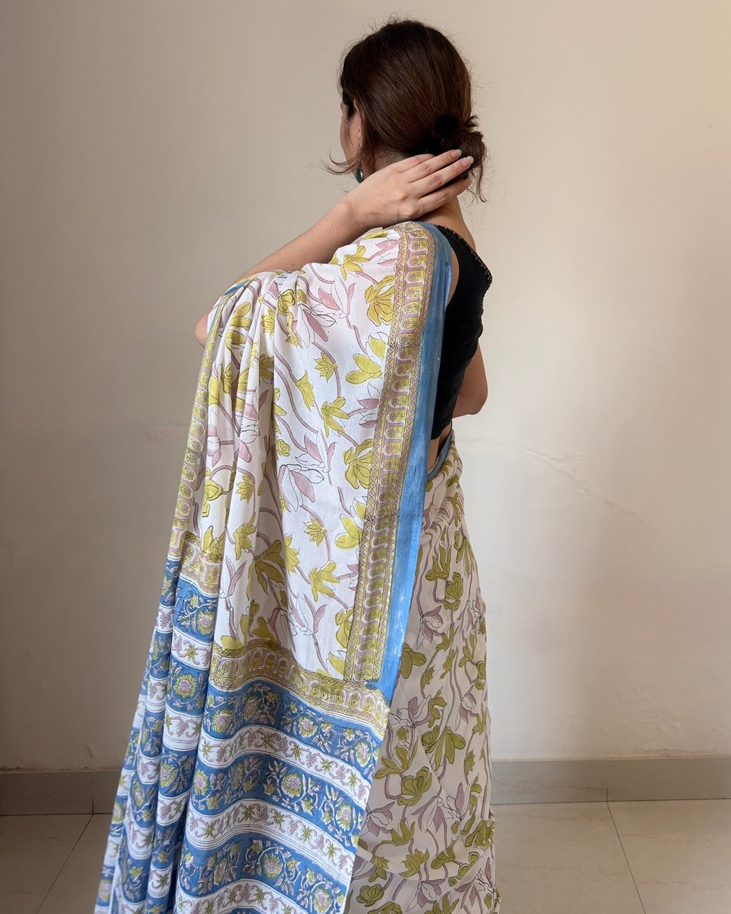 Dia | Hand Block Printed Cotton Saree