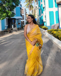 Nimbu | Yellow Maheshwari Saree
