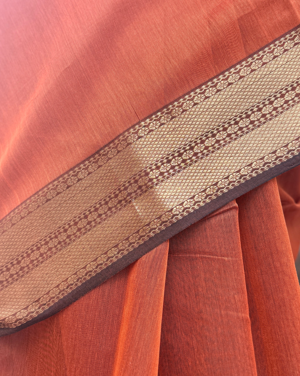 Nazm | Orange Maheshwari Saree