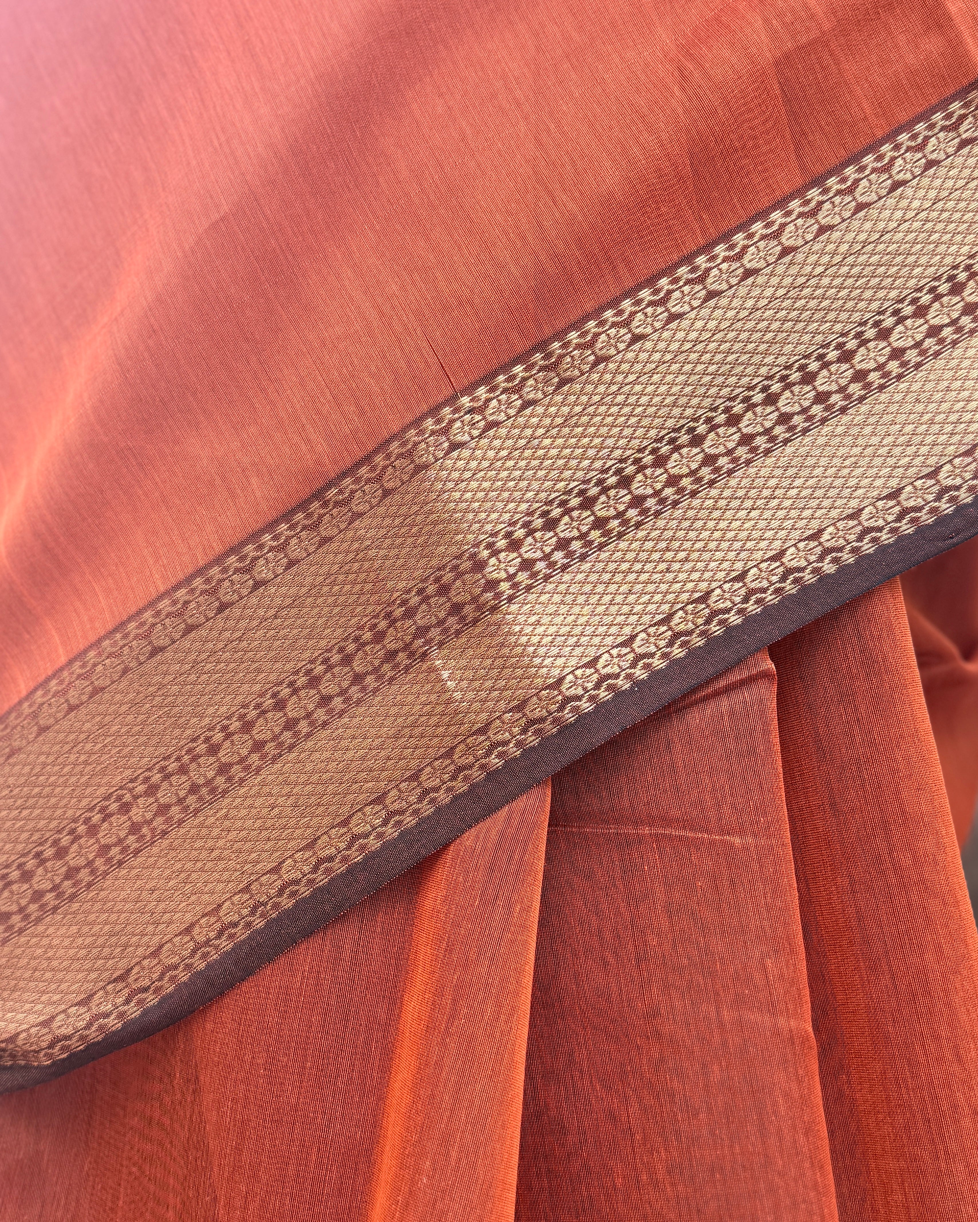 Nazm | Orange Maheshwari Saree