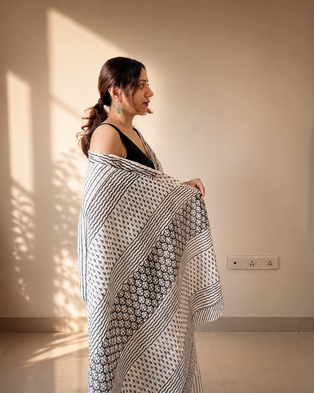 Riya | Hand Block Printed Cotton Saree