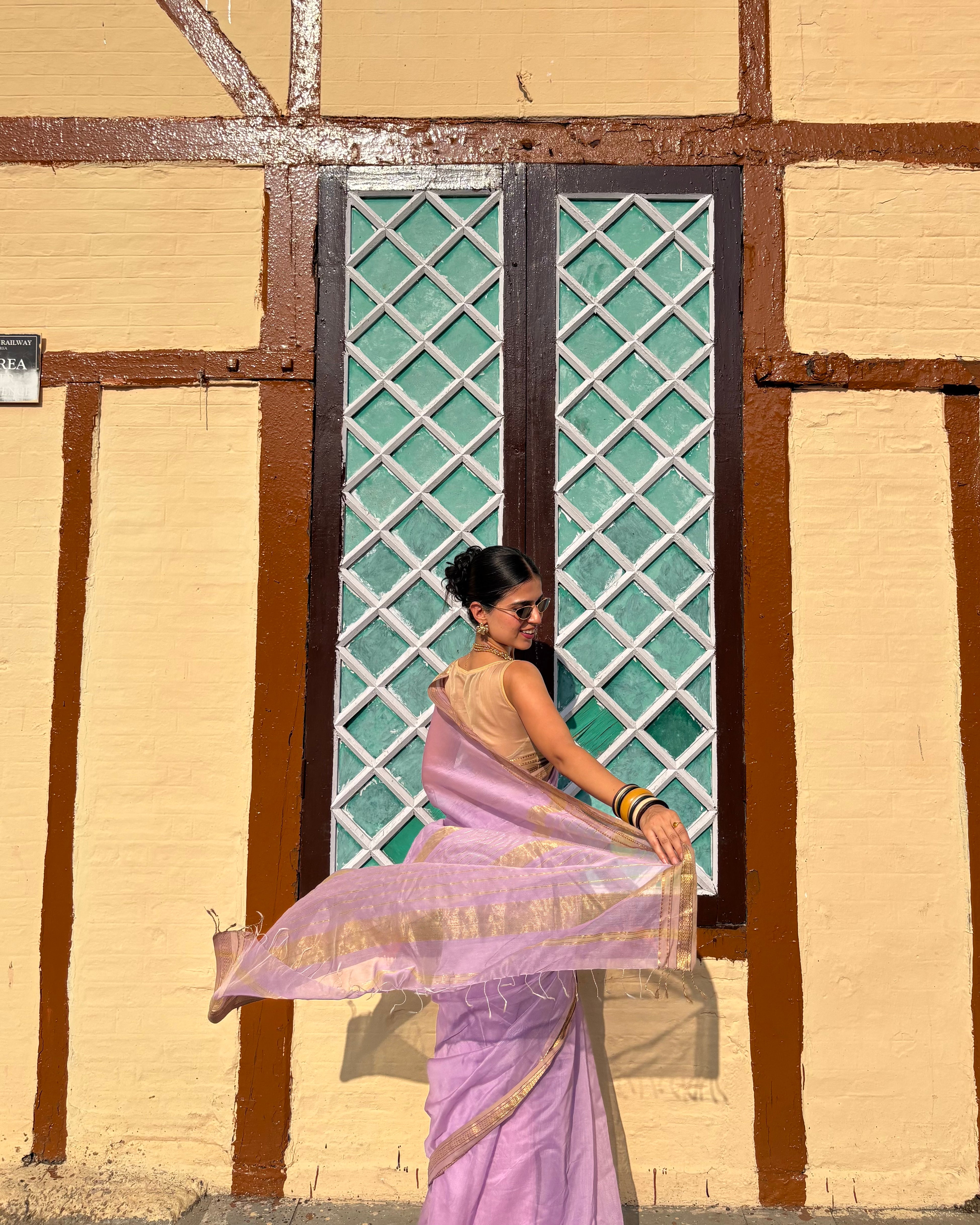 Lily | Purple Maheshwari Saree