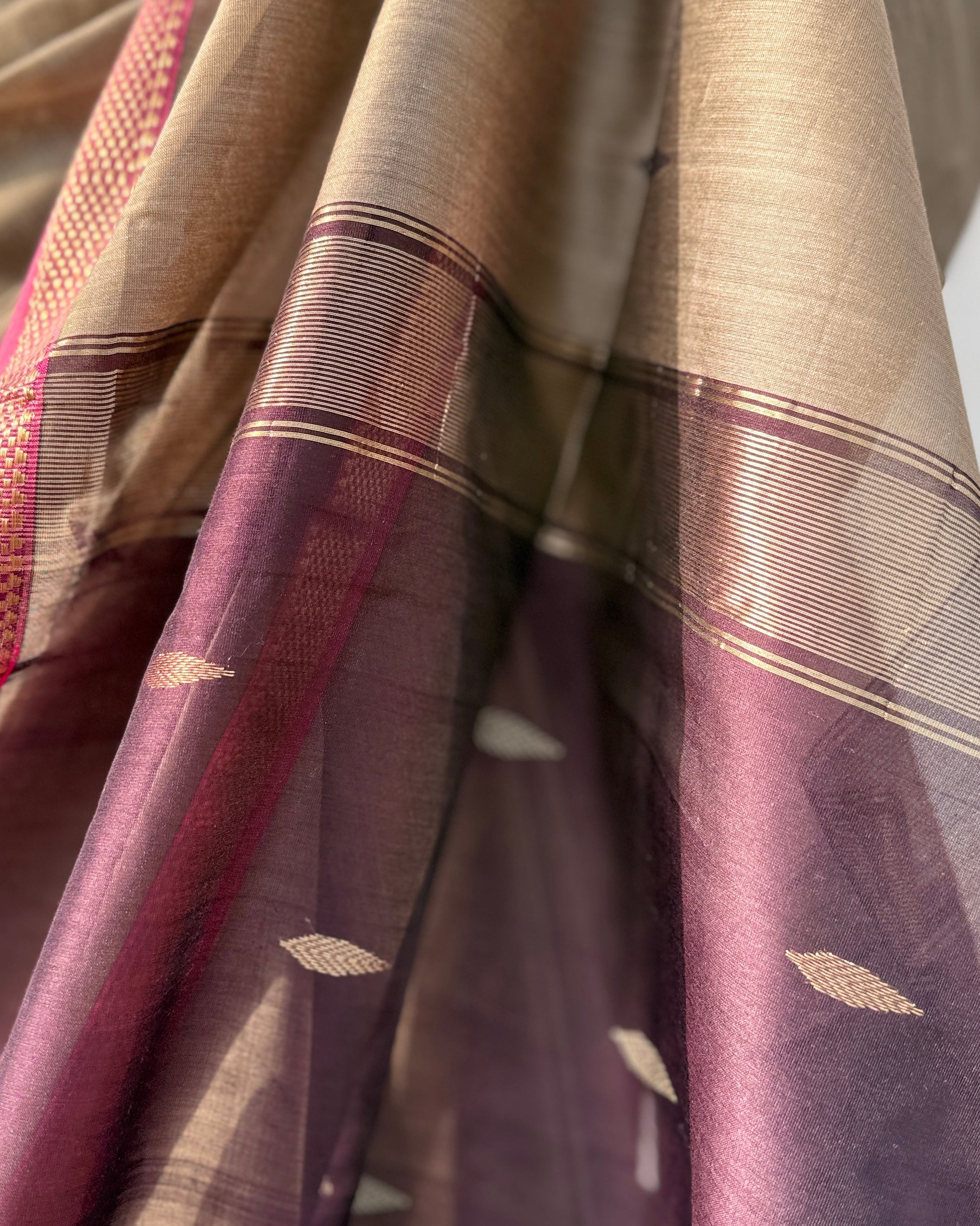 Bedmi | Brown Maheshwari Saree