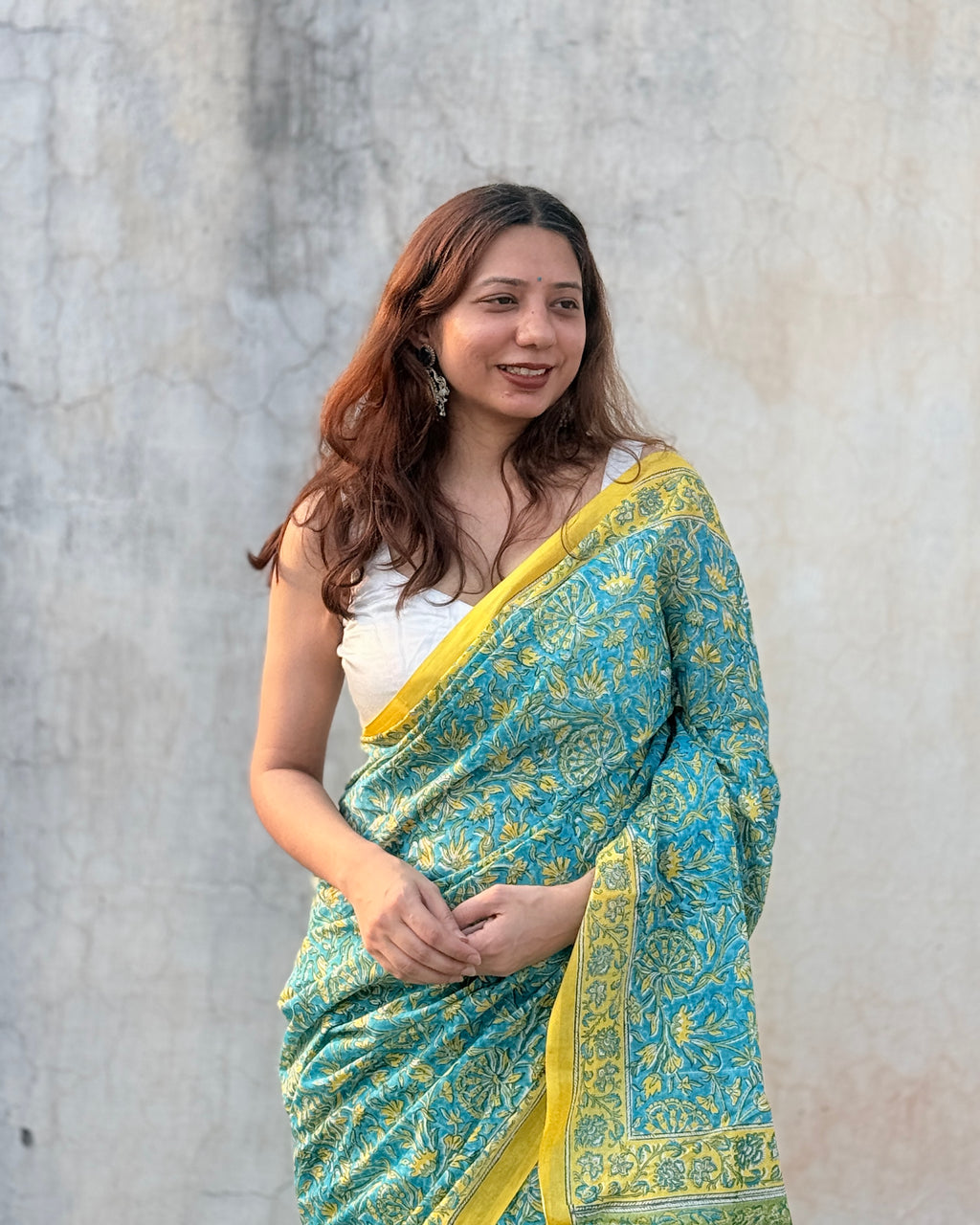 Riya | Hand Block Printed Cotton Saree