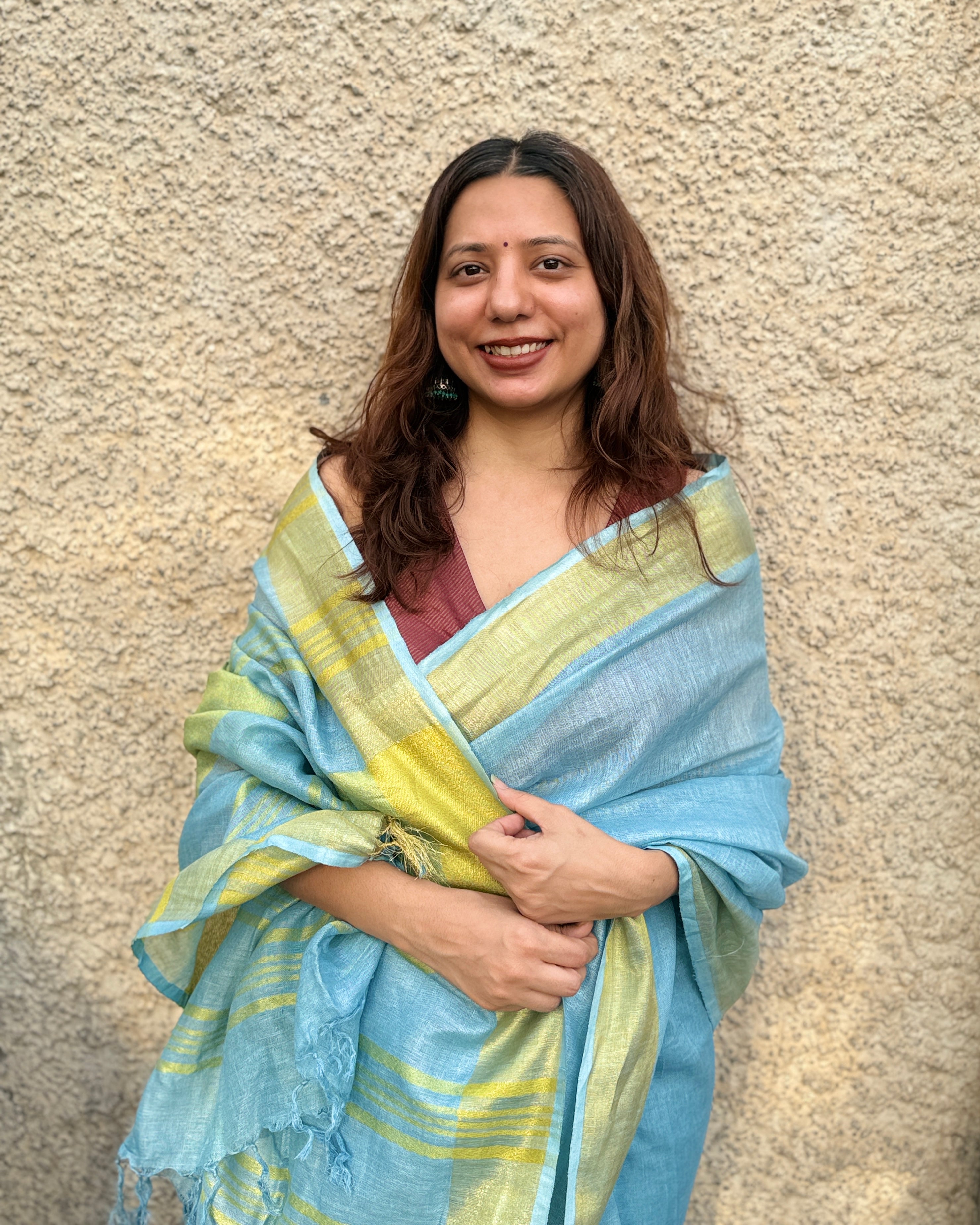 Sorbet | Blue Linen Saree