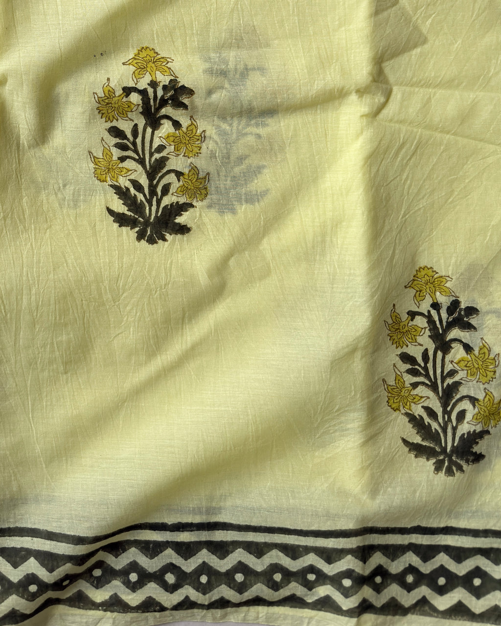 Dopahari | Hand Block Printed Cotton Saree
