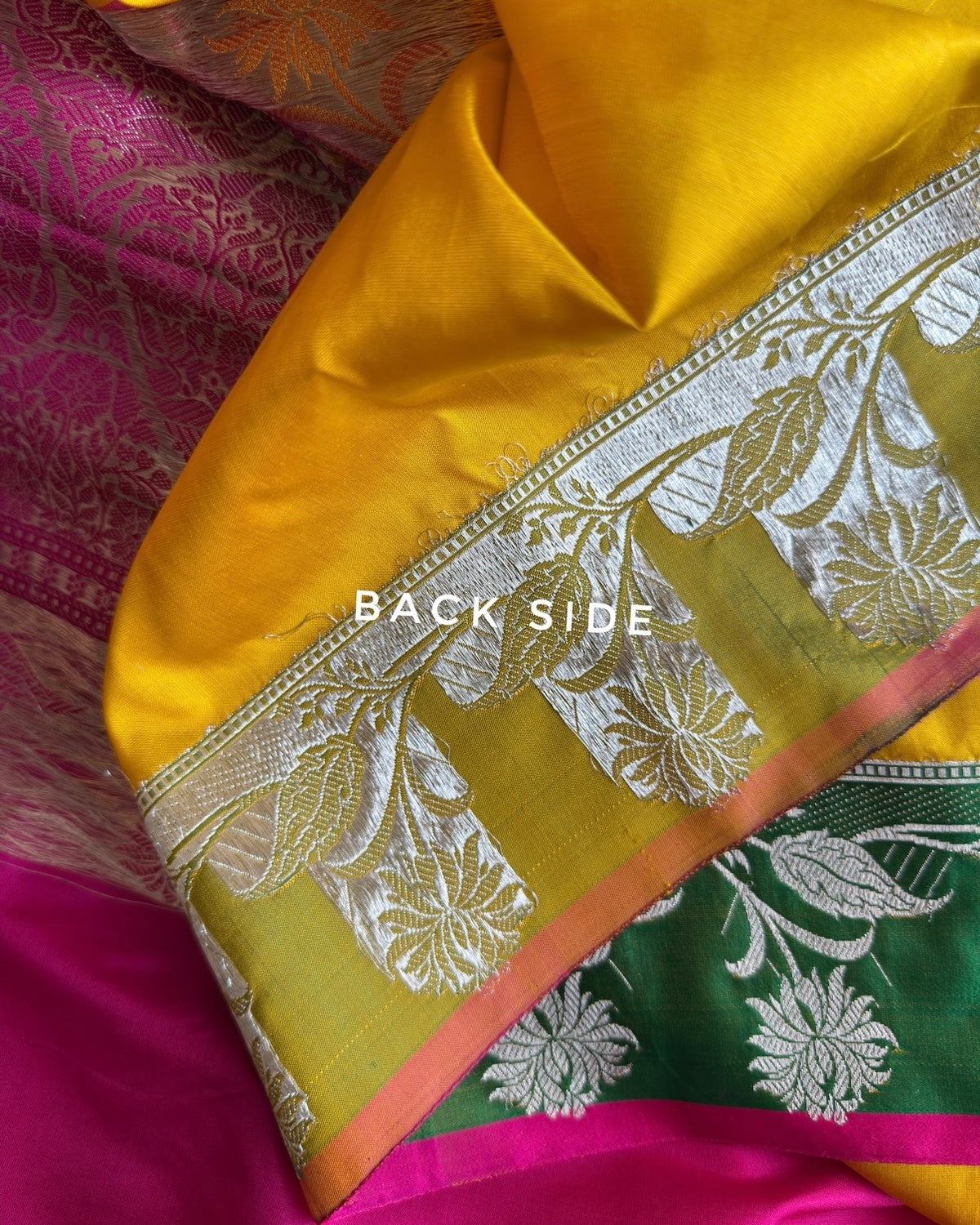 Sajni | Yellow Handloom Banarasi Katan Silk Saree