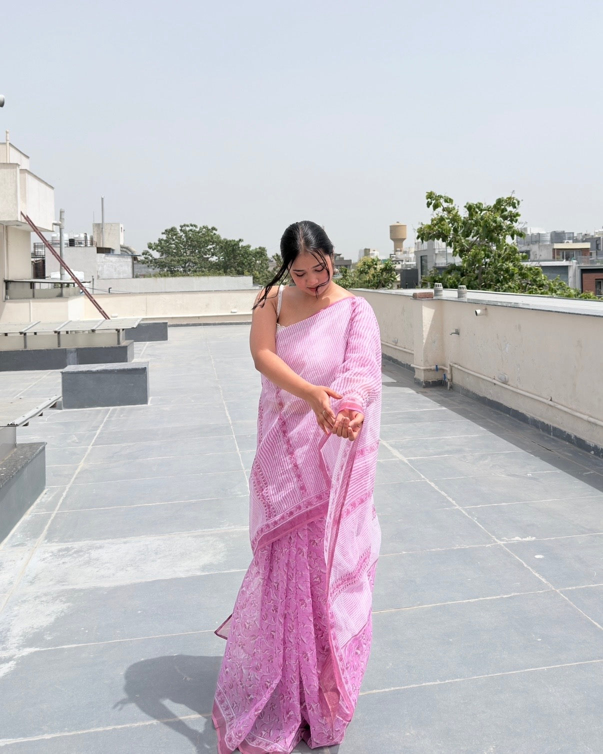 Mulberry | Printed Kota Doria Saree