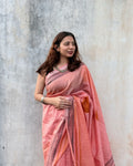 Nisarg | Pink Banana Silk Saree
