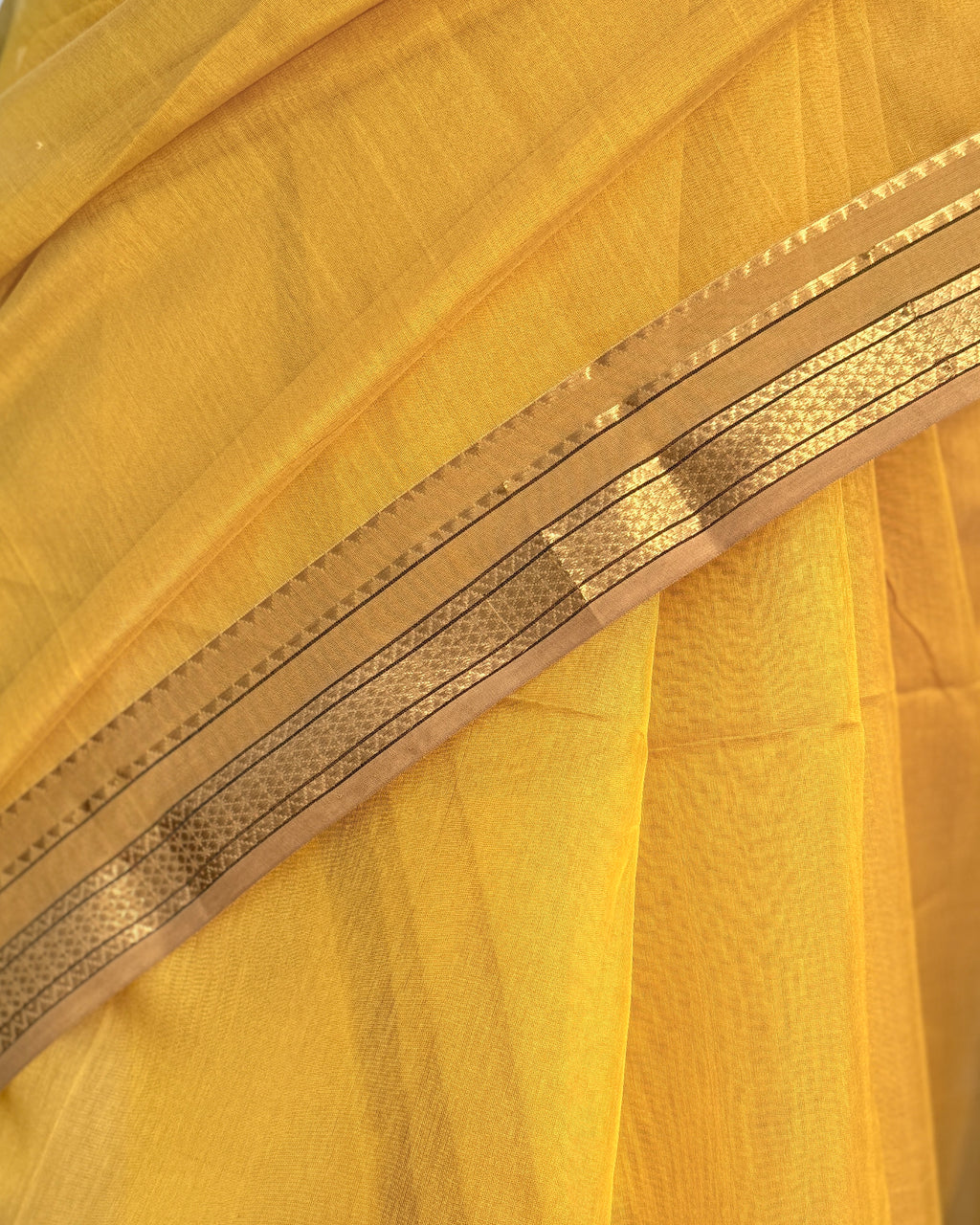 Nimbu | Yellow Maheshwari Saree