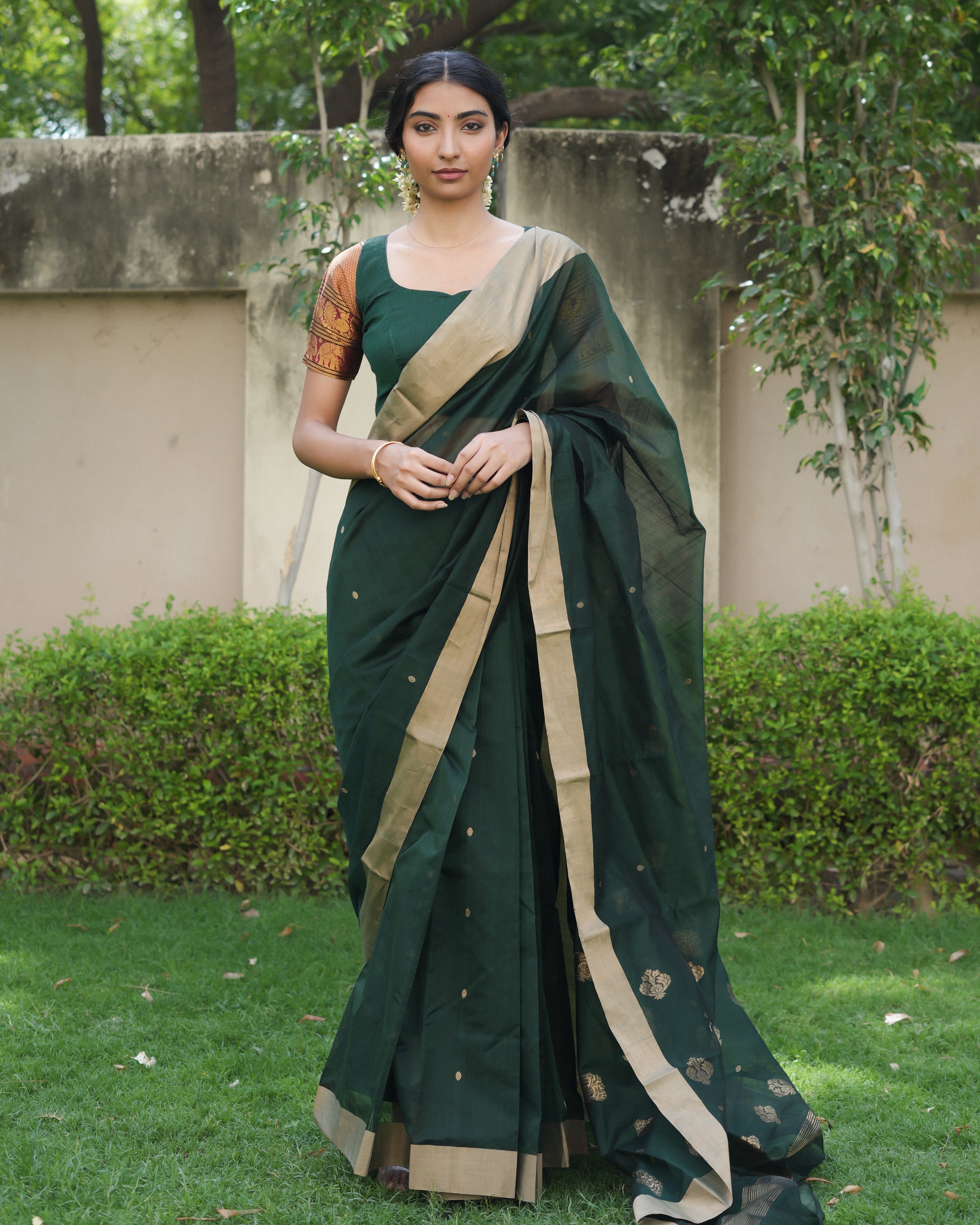 Heena | Green Chanderi Silk Saree