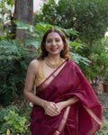 Nazaara | Maroon Cotton Silk Saree
