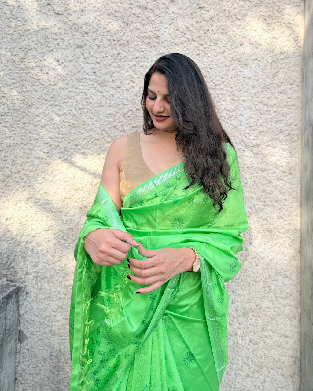 Panna | Green Banana Silk Saree