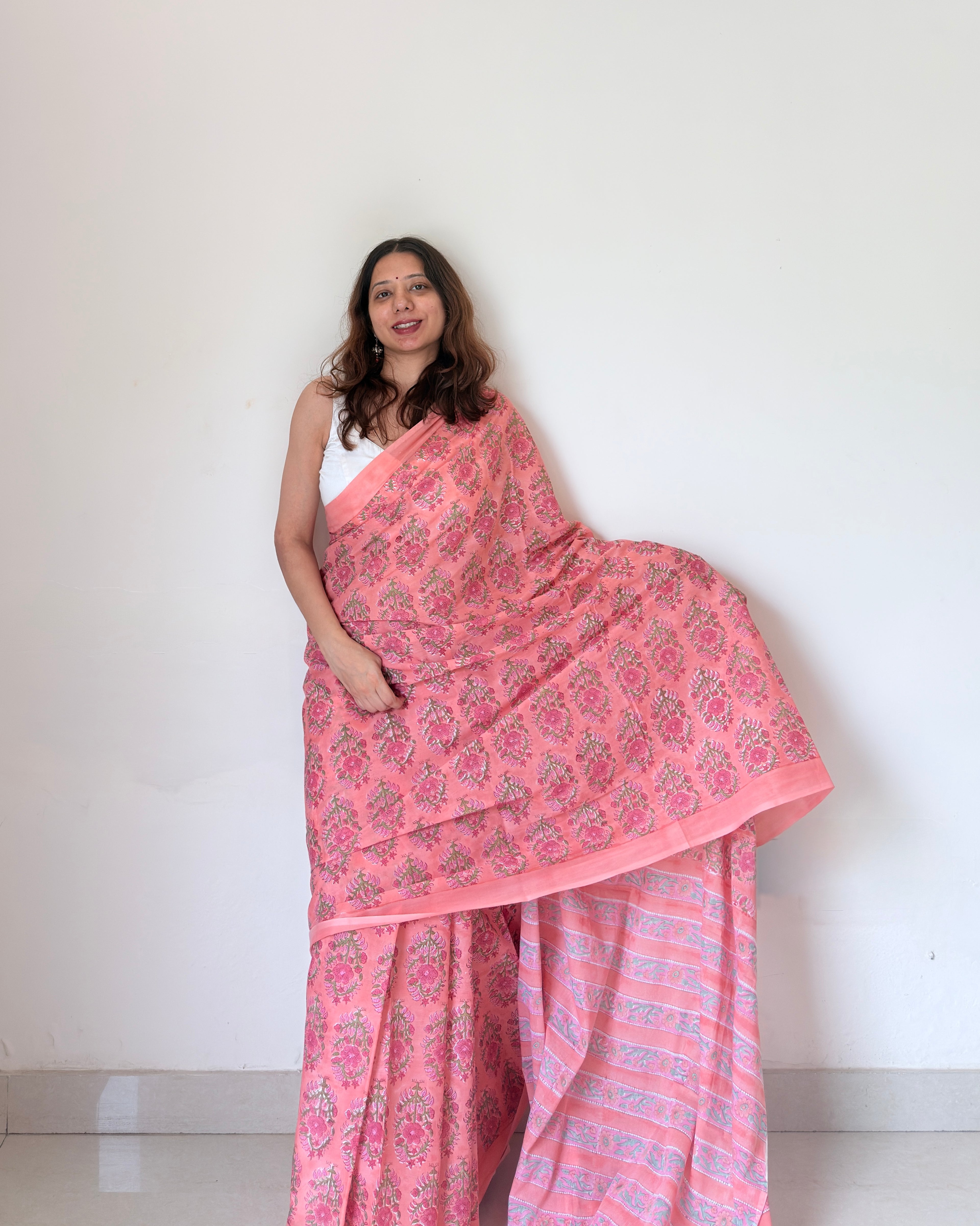 Neeti | Hand Block Printed Cotton Saree