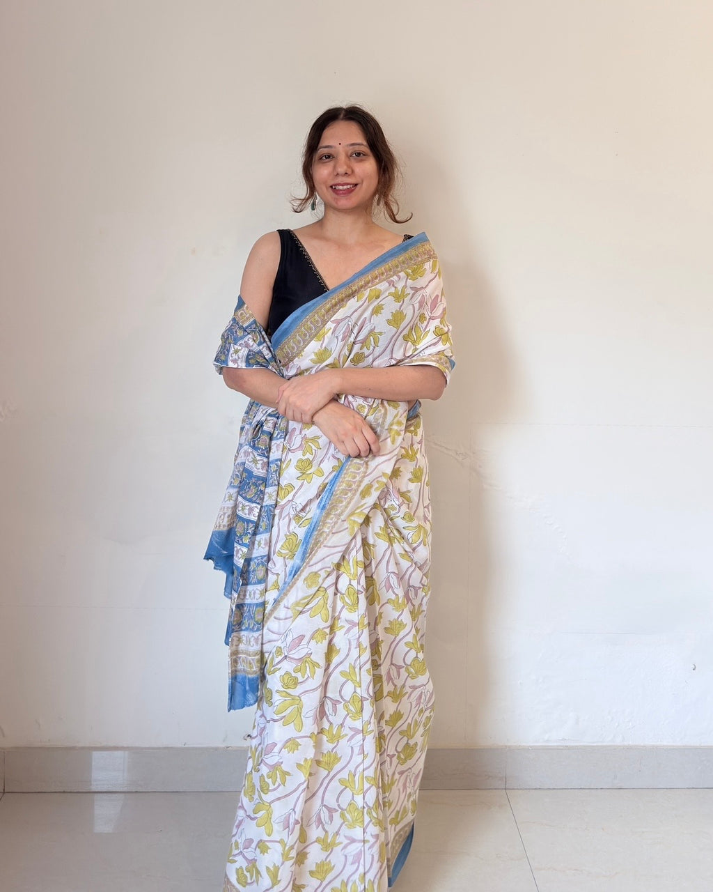 Dia | Hand Block Printed Cotton Saree