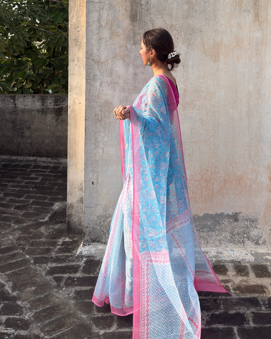 Nimmi | Printed Kota Doria Saree (without blouse piece)