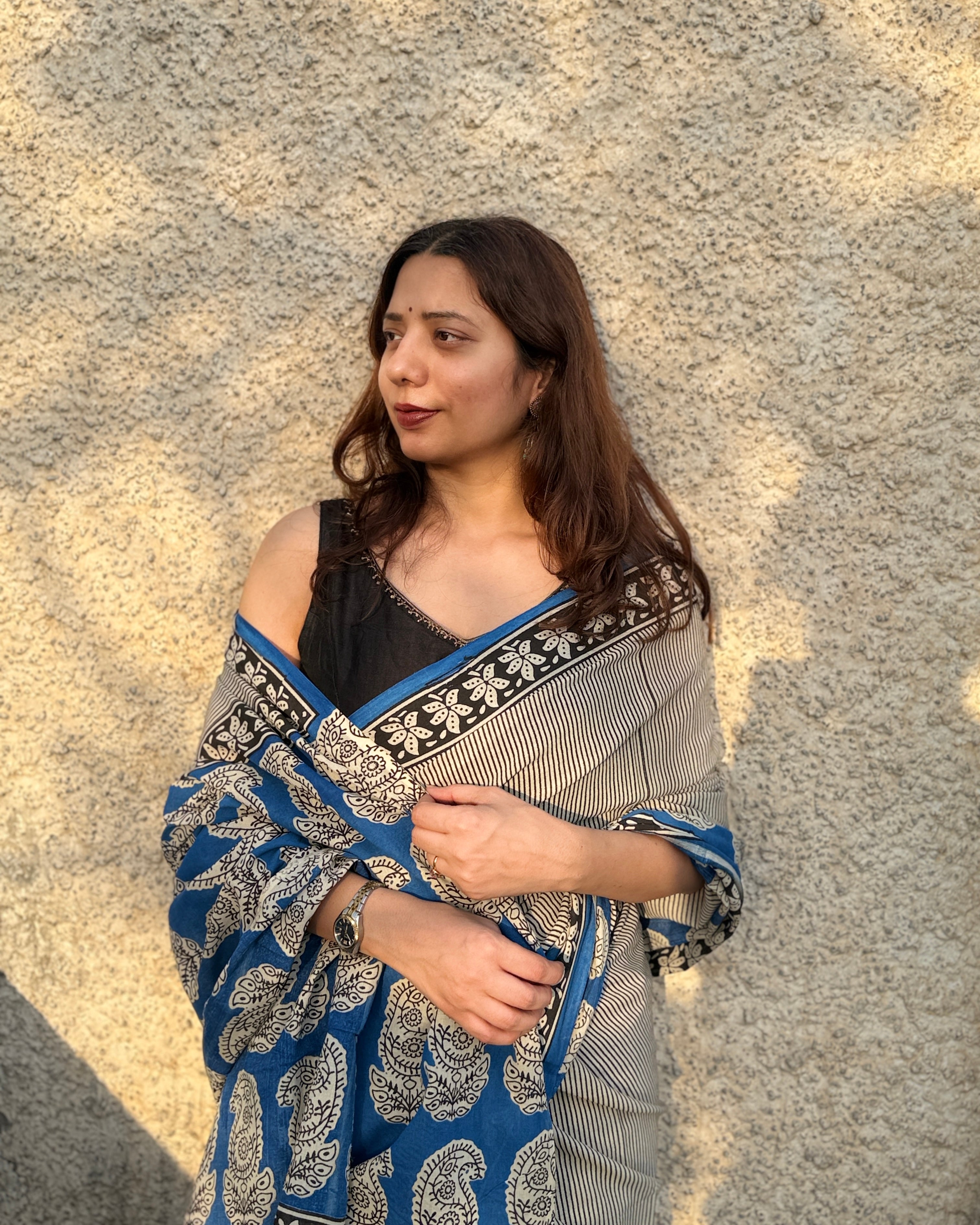 Nilambari | Hand-blocked Cotton Saree