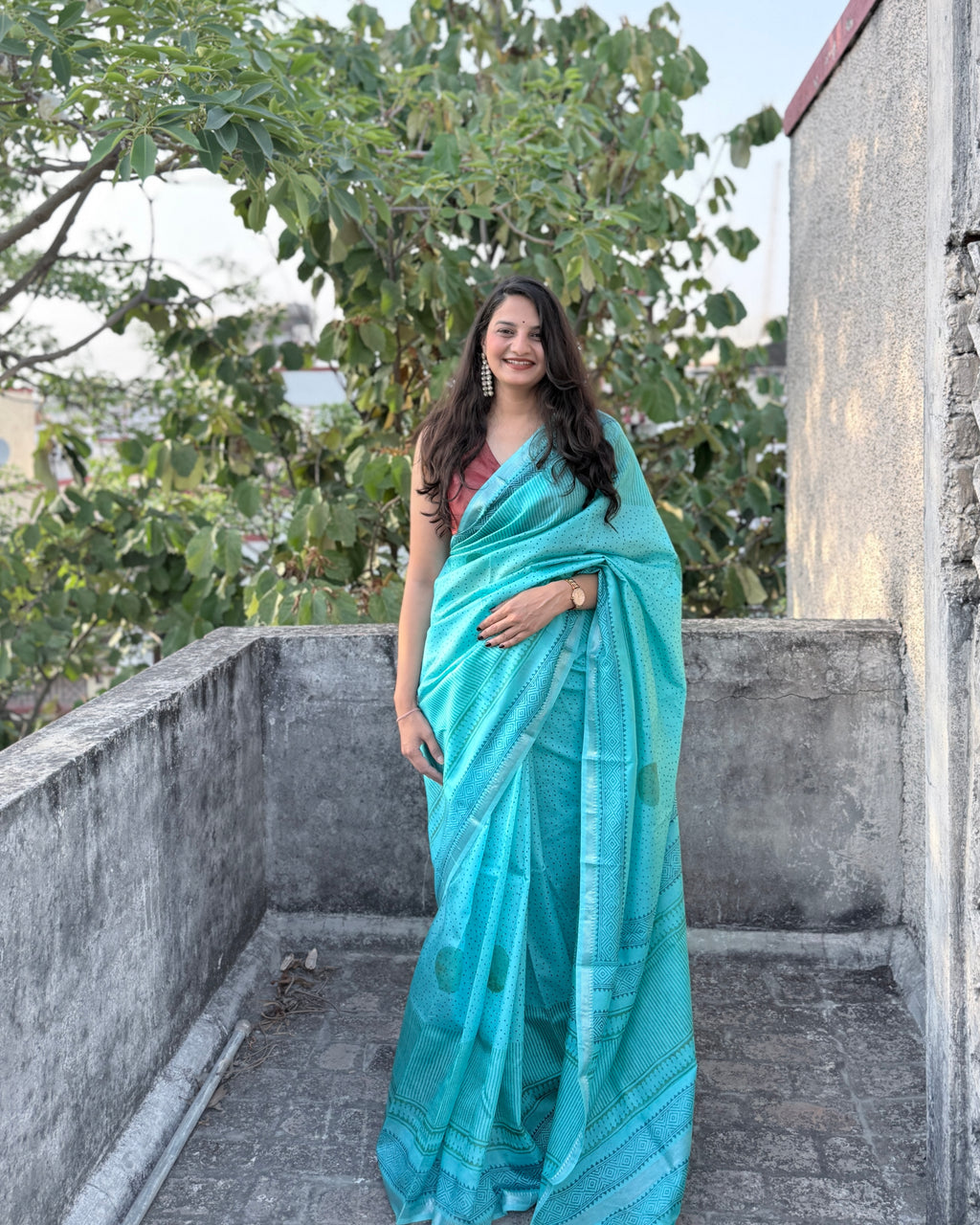 Aasma | Blue Banana Silk Saree