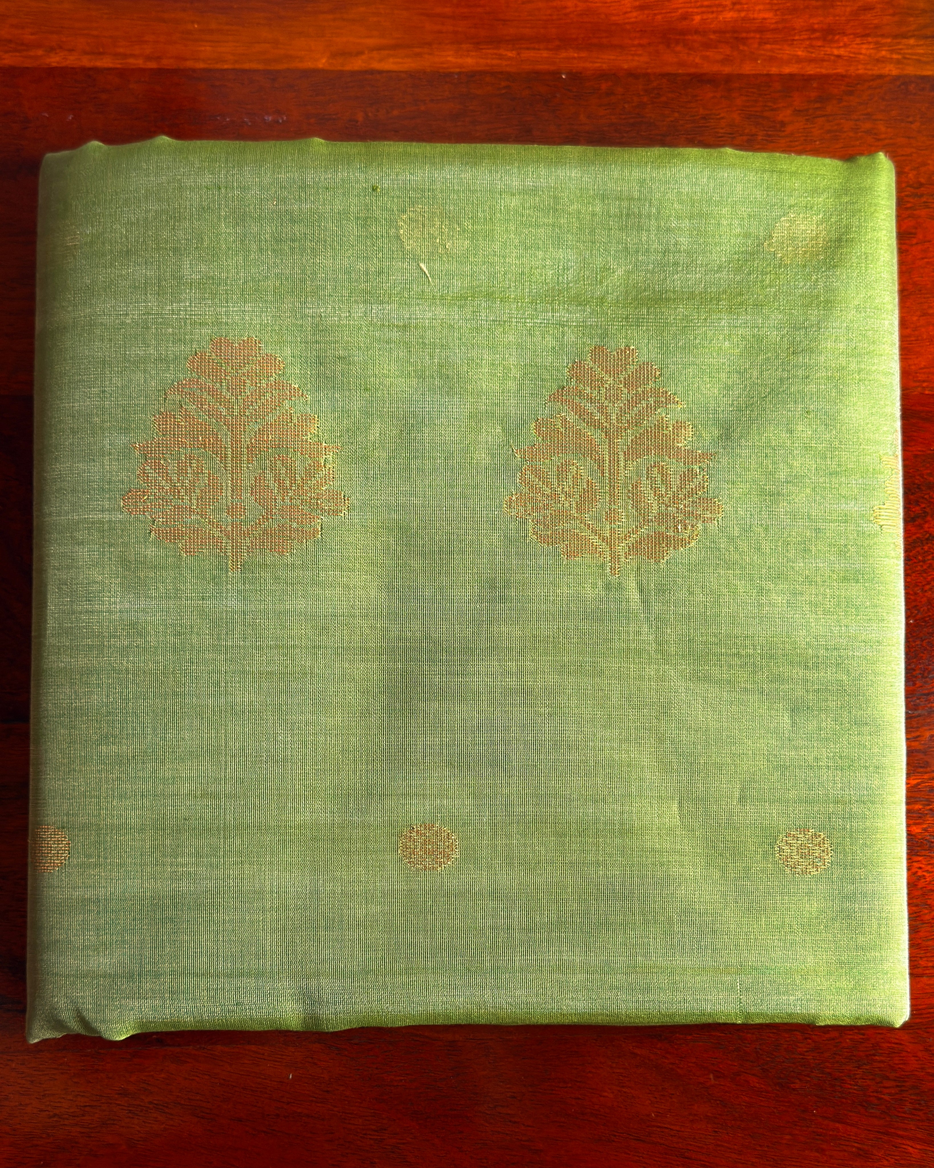 Amli | Olive Green Chanderi Silk Saree