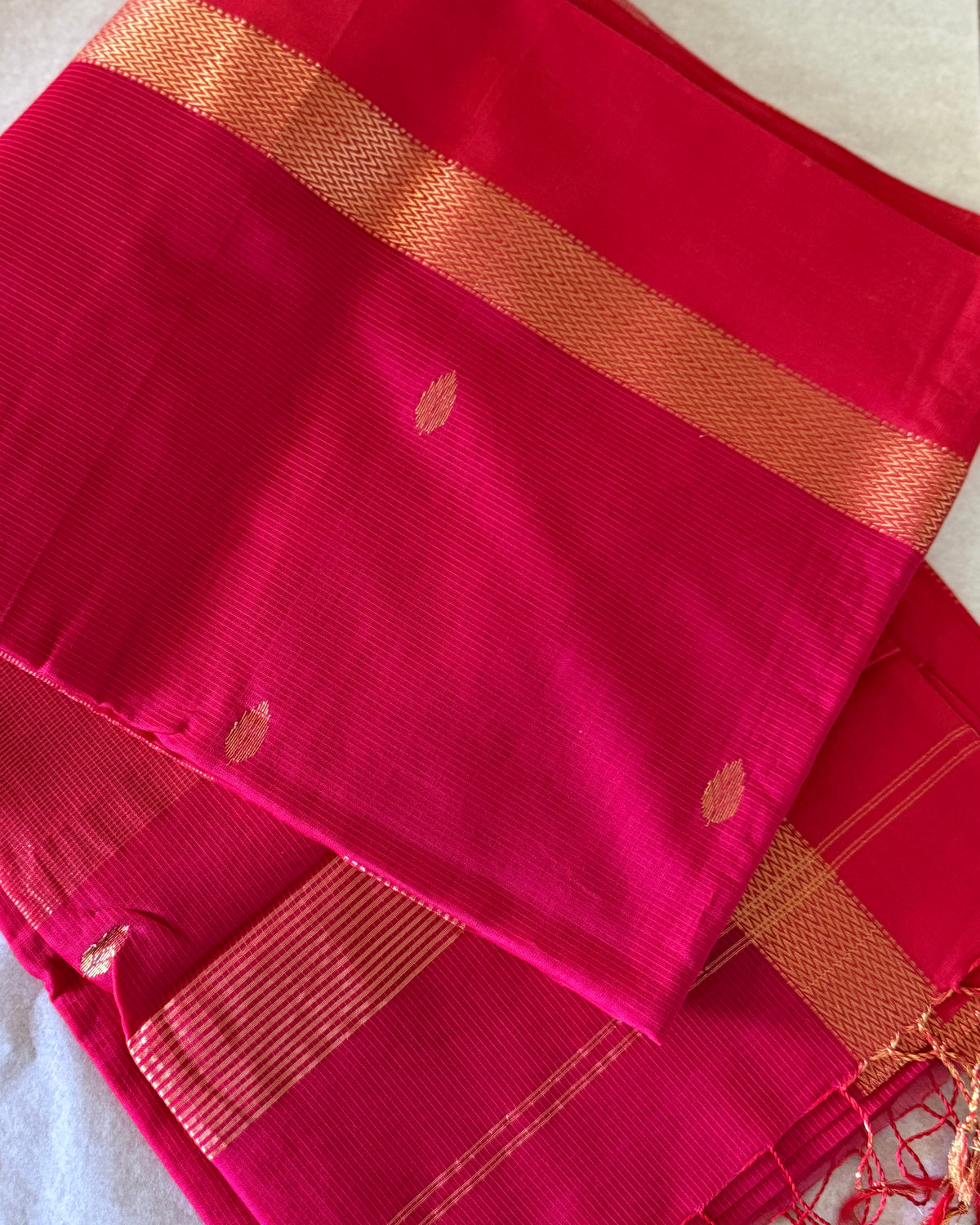 Aalta | Rani Pink Maheshwari Saree