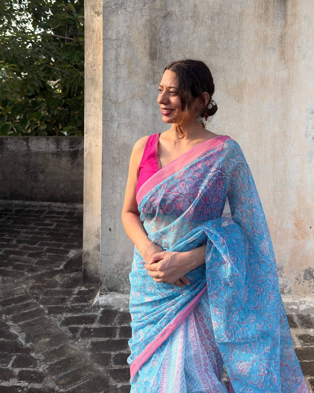 Nimmi | Printed Kota Doria Saree (without blouse piece)
