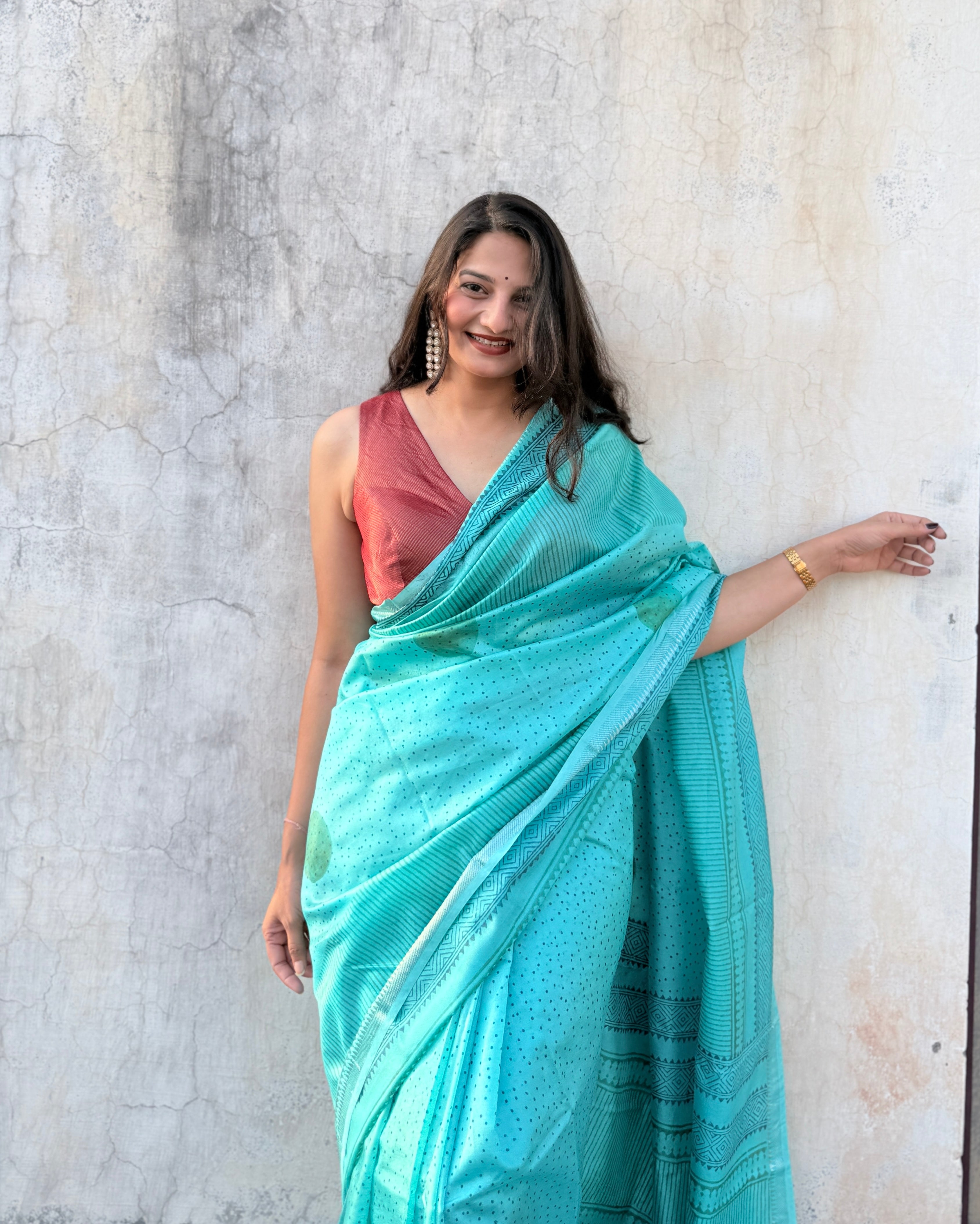 Aasma | Blue Banana Silk Saree