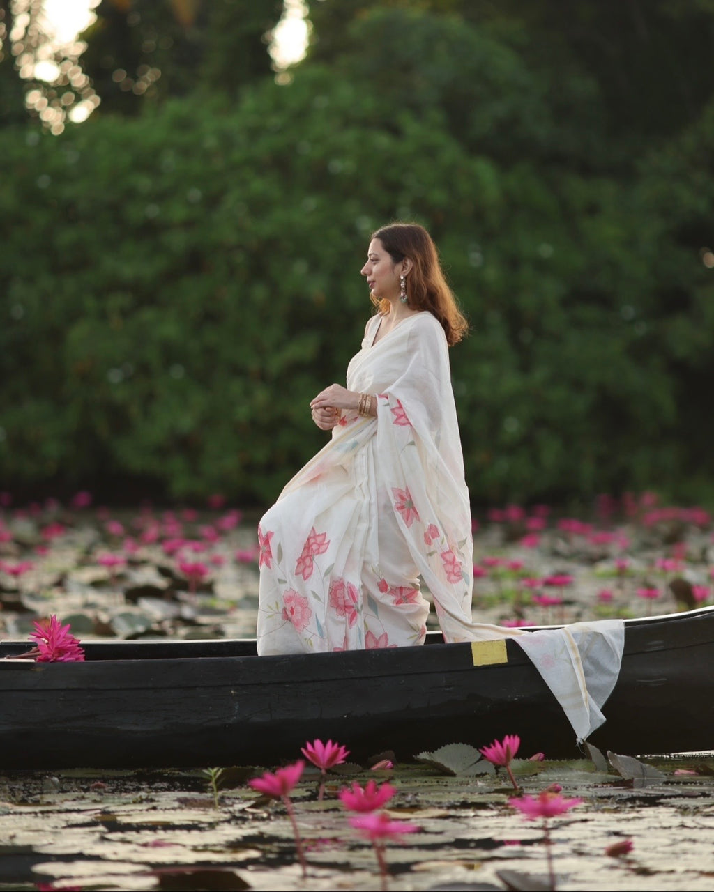 Dahlia | Maheshwari Handpainted Saree