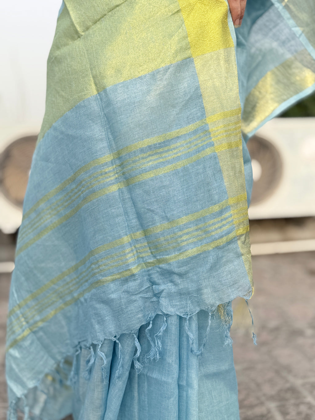 Sorbet | Blue Linen Saree