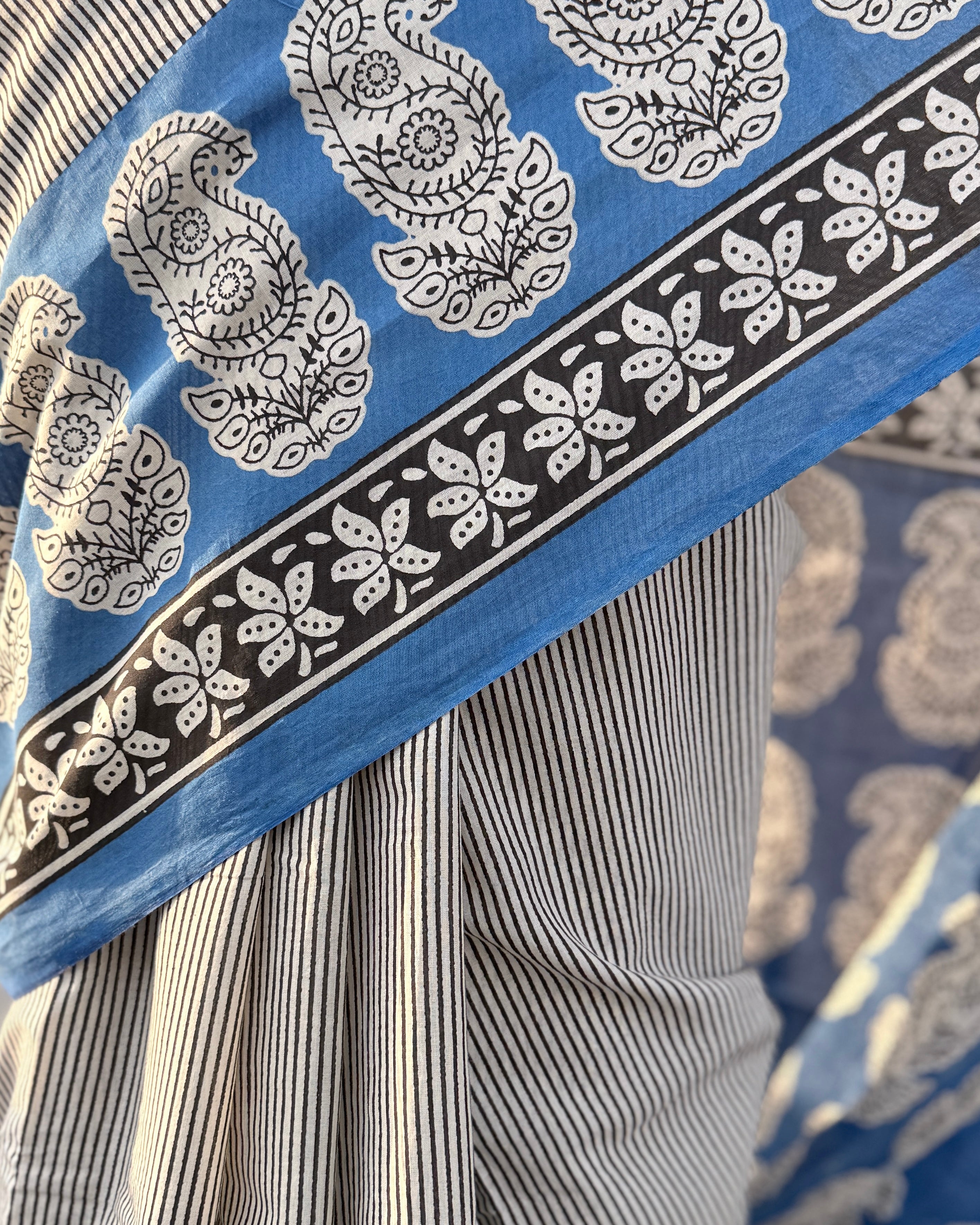 Nilambari | Hand-blocked Cotton Saree