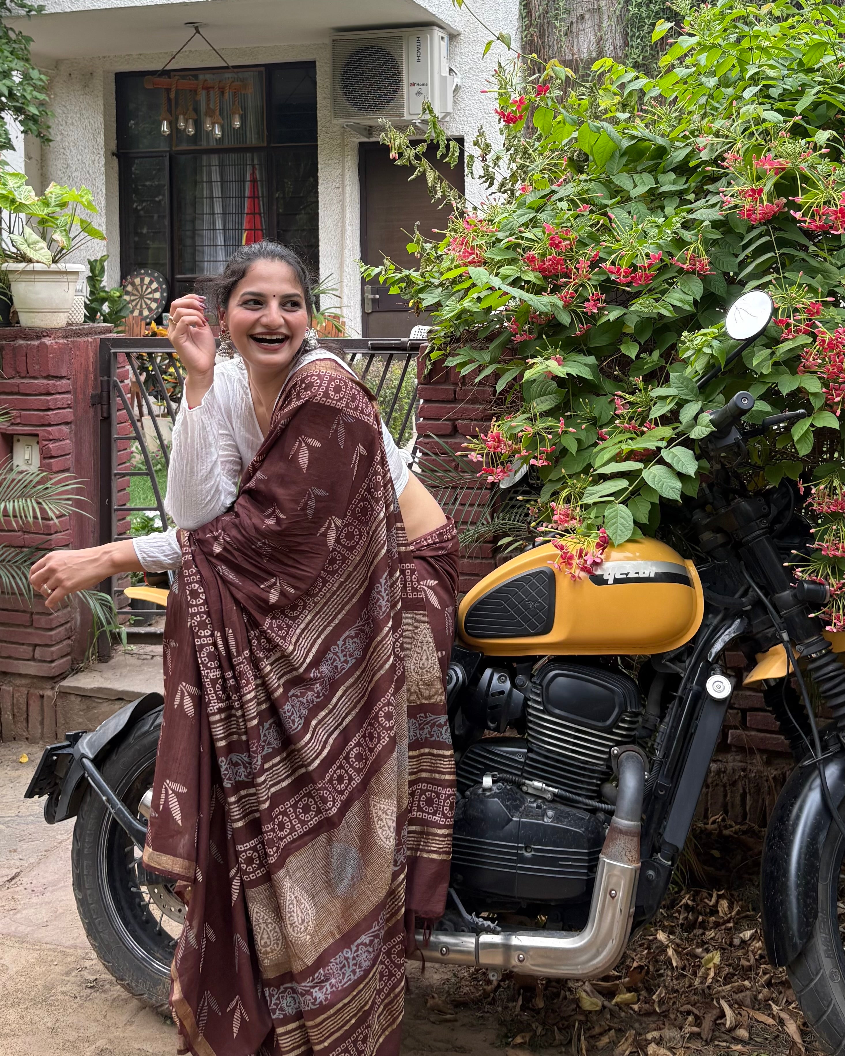 Manjari | Hand Block Printed Cotton Saree