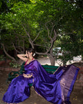 Laila | Purple Chanderi Pattu Silk Saree
