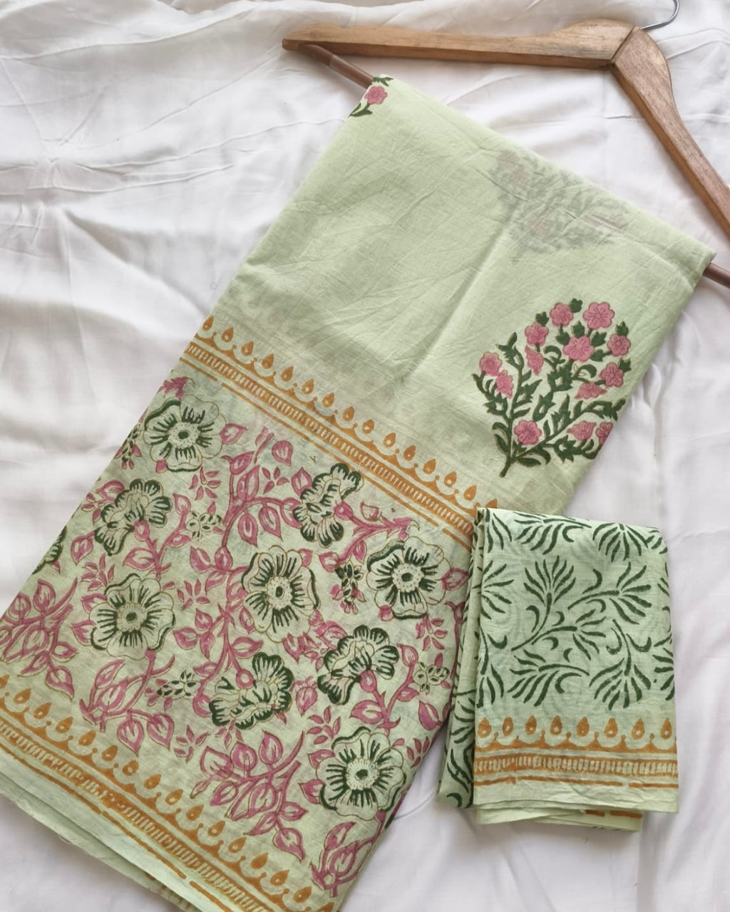 Nimi | Hand Block Printed Cotton Saree